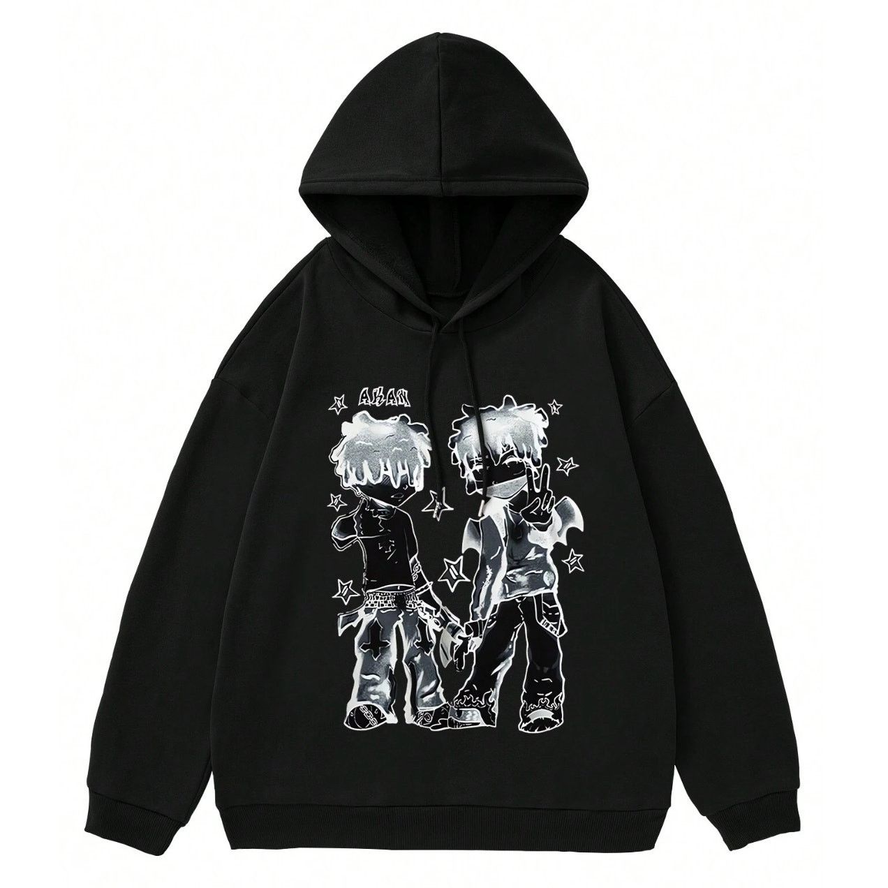 Shein Character Graphic Print Hoodie in Black, Size L Size US L / EU 52-54 / 3 - 1 Thumbnail