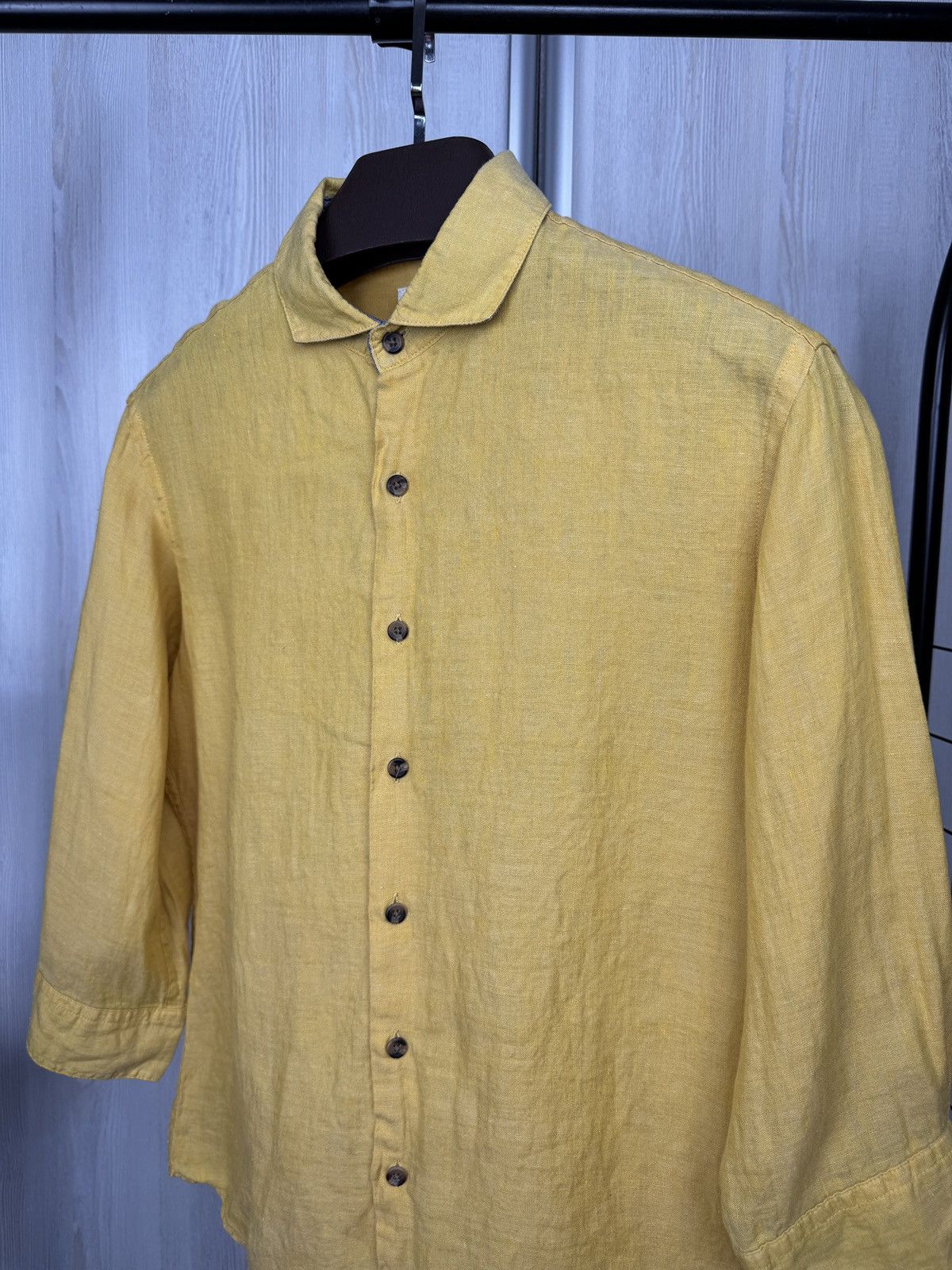 Japanese Brand Back Number French Linen 3/4 sleeve button up shirt Size US M / EU 48-50 / 2 - 4 Thumbnail