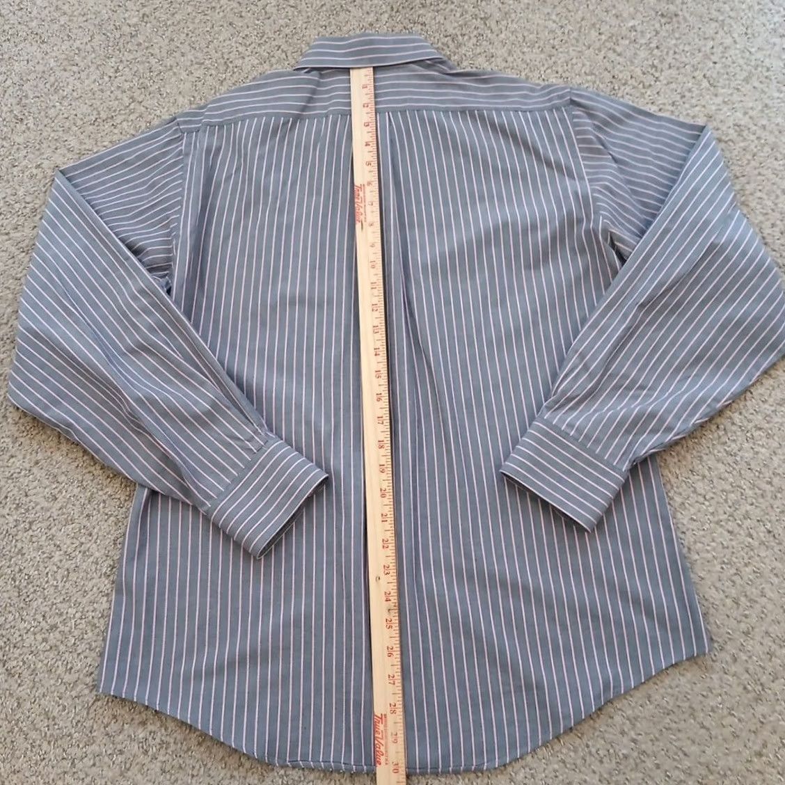 Van Heusen Van Heusen Shirt Mens Large Fitted Gray Pink Striped Long Sleeve Button Up Size US L / EU 52-54 / 3 - 5 Thumbnail
