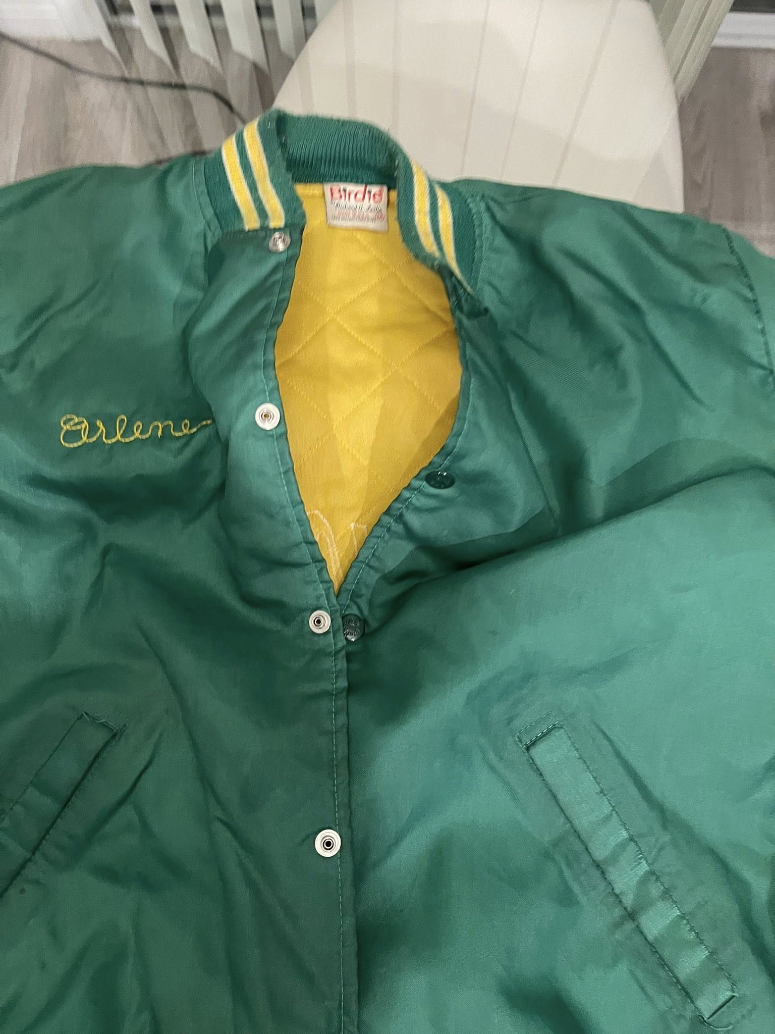 Bad Birdie Braves Green & Yellow Bomber Jacket Size US M / EU 48-50 / 2 - 3 Thumbnail