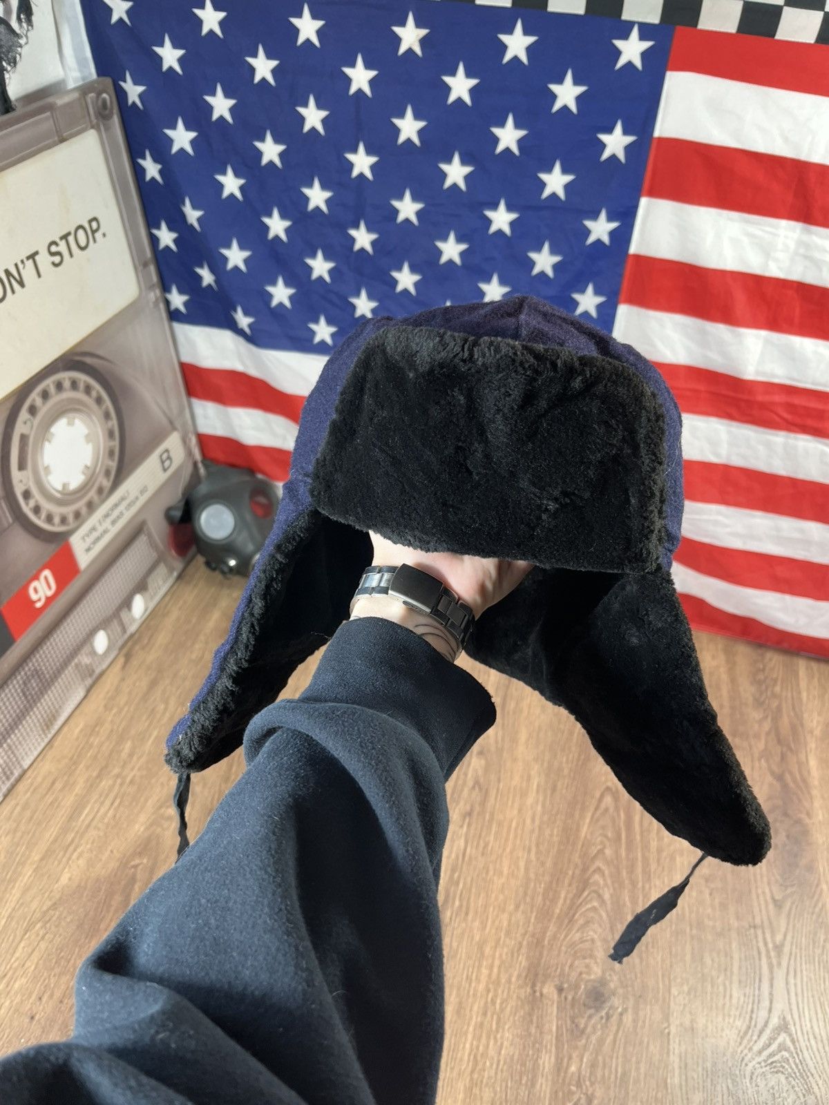 Vintage Vintage Ushanka Hat Y2K Size ONE SIZE - 1 Thumbnail
