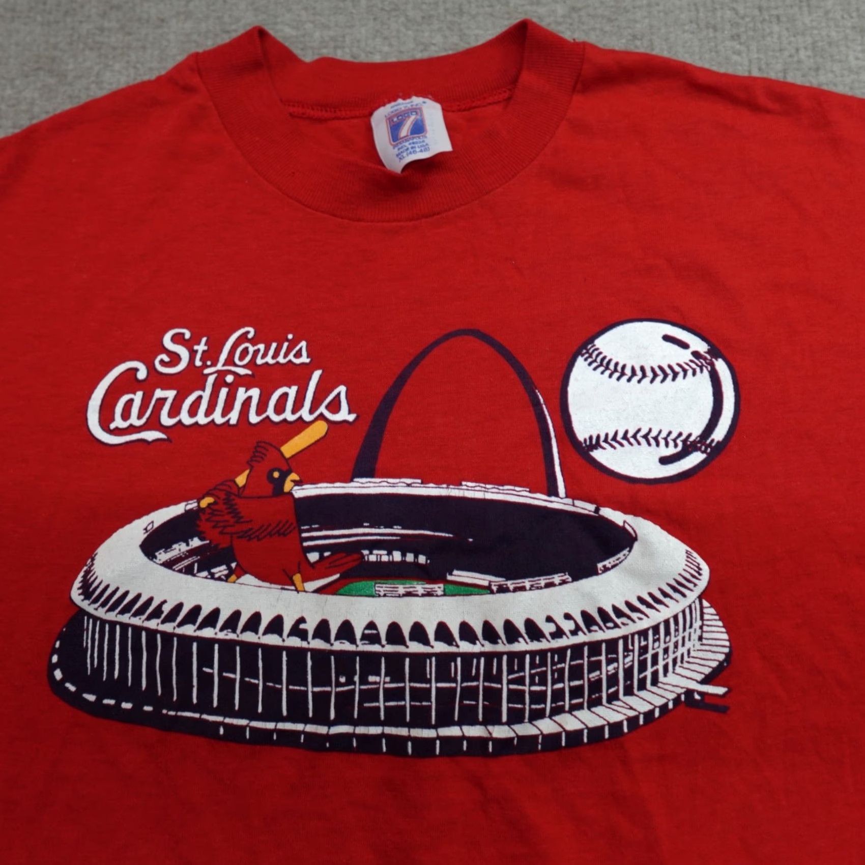 Vintage VINTAGE American Vintage St. Louis Cardinals Shirt M Red Mens Graphic Print 7/US Made Size US M / EU 48-50 / 2 - 2 Thumbnail