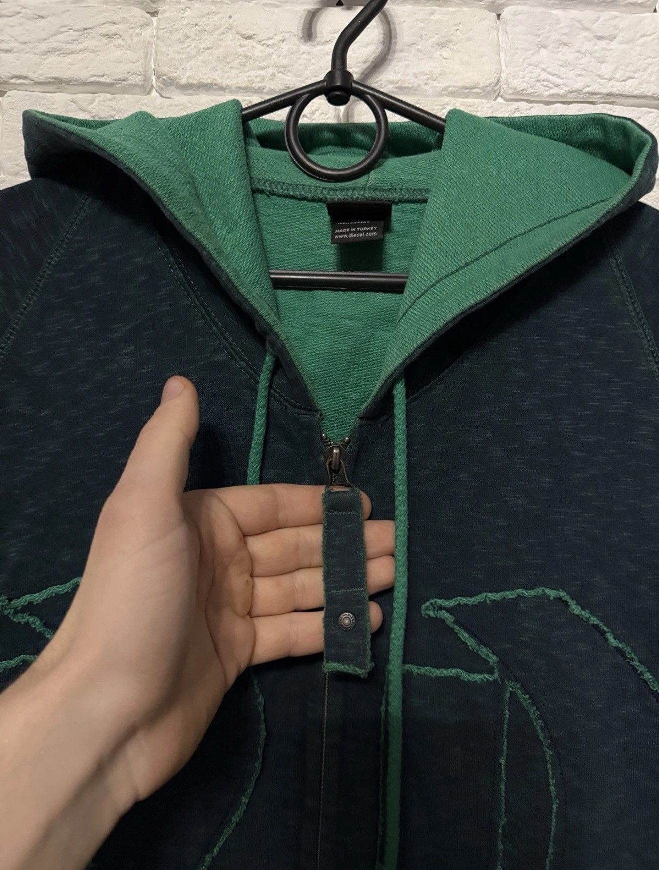 Diesel Vintage Diesel Y2K Distressed Full Zip Hoodie Huge Logo Size US L / EU 52-54 / 3 - 3 Thumbnail