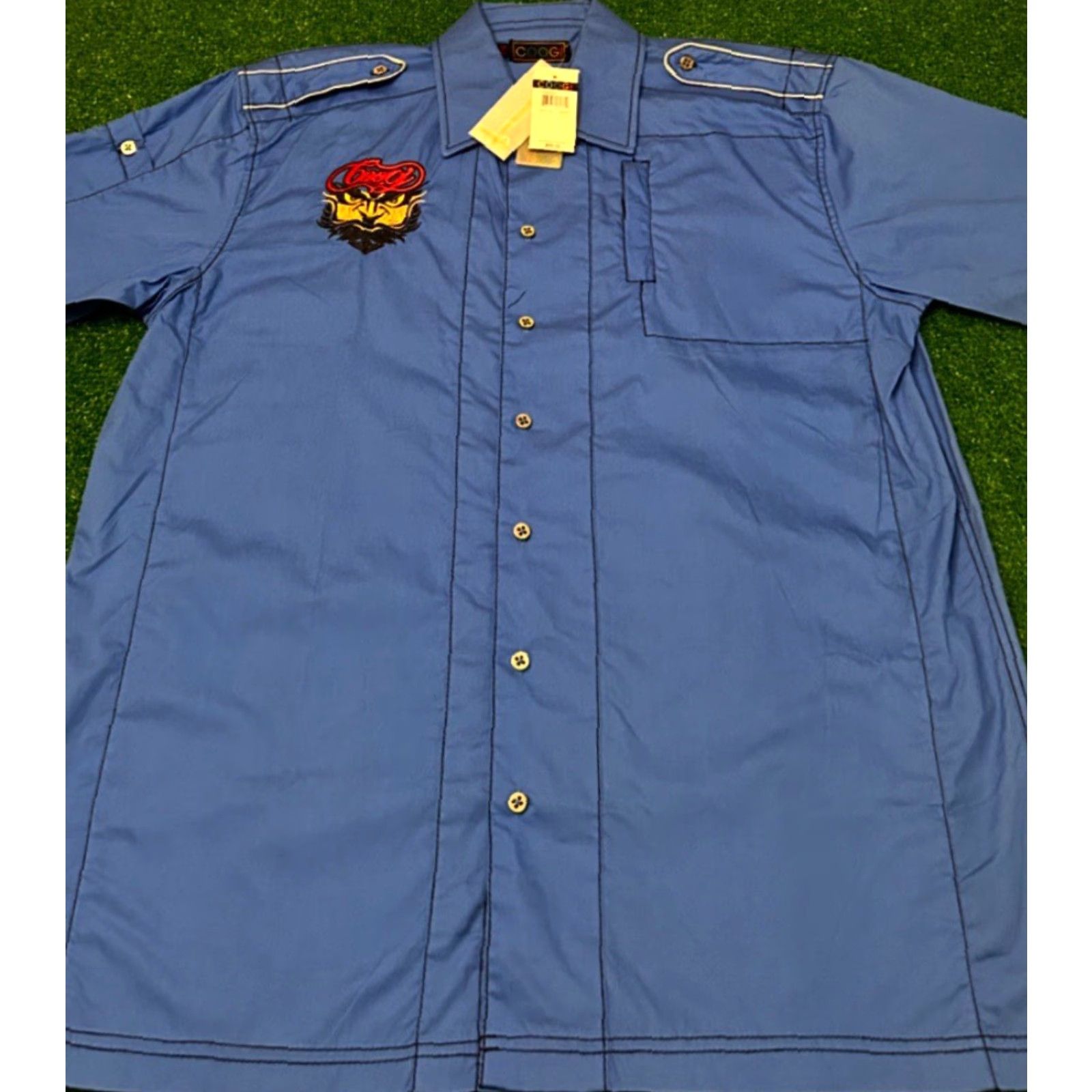Coogi VINTAGE COOGI Logo Mechanic Button Up Shirt Mens 2XL Blue NWT Short Sleeve Collared Hip Hop Y2K 90s Grunge Punk Skater Classic Size US XXL / EU 58 / 5 - 4 Thumbnail