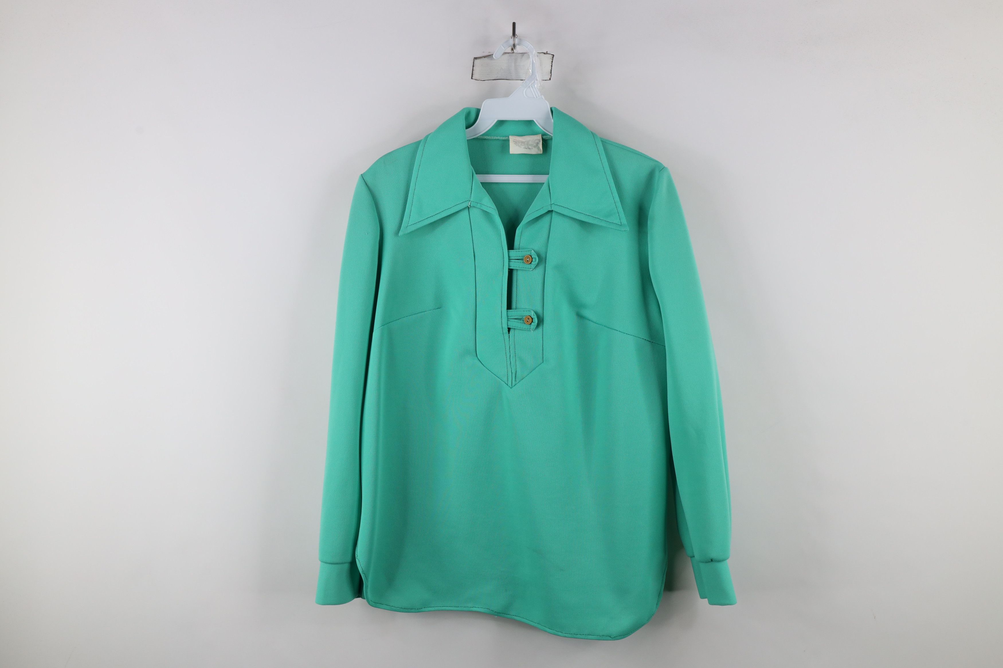 Vintage Vintage 70s Streetwear Knit Collared Long Sleeve Polo USA Size XXL / US 16-18 / IT 52-54 - 1 Thumbnail