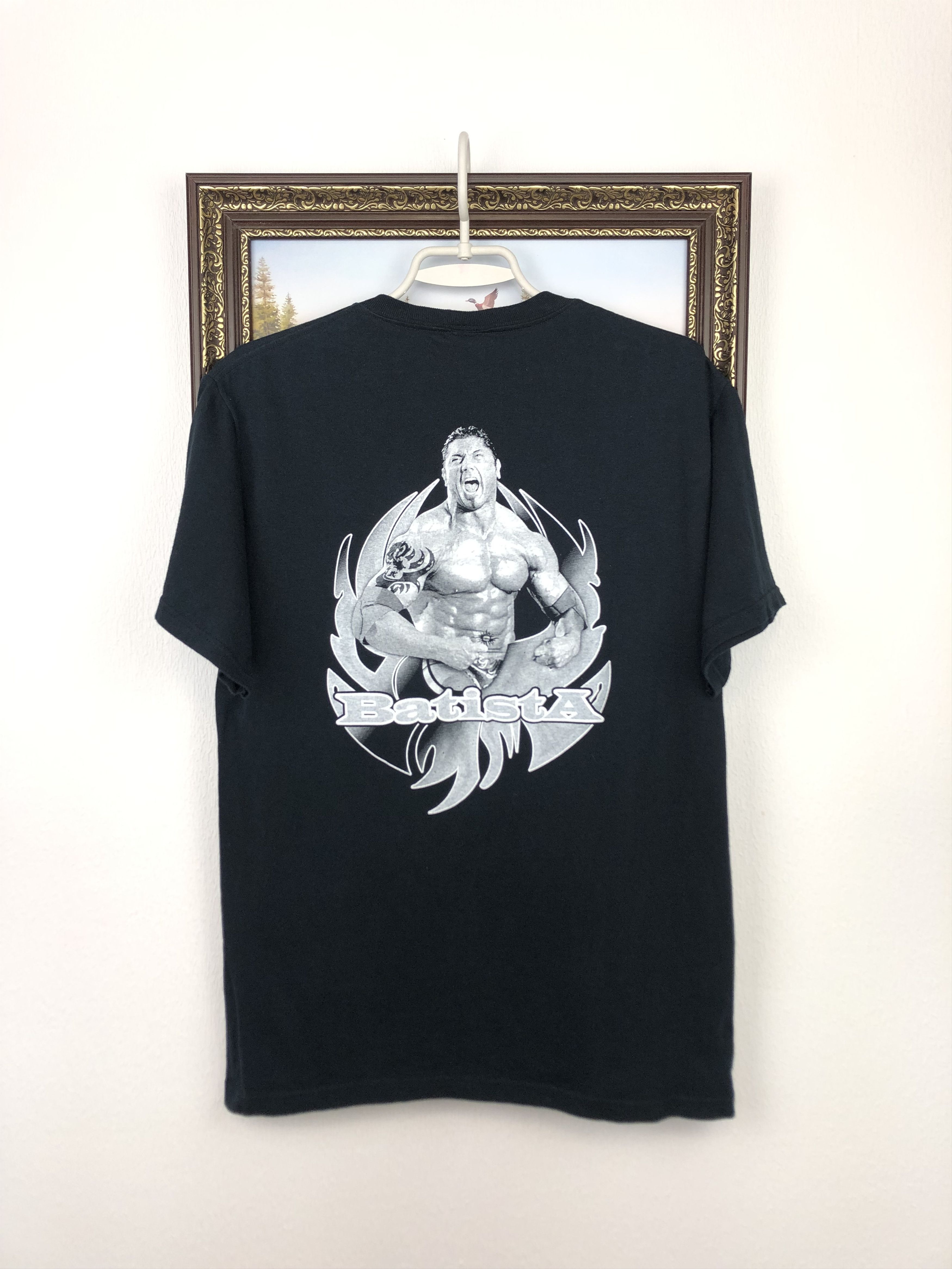 Vintage Vintage 2000's WWE WWF Batista The Animal Black Shirt Tee Size US M / EU 48-50 / 2 - 7 Thumbnail