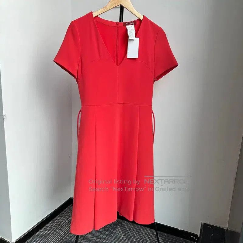 Max Mara MaxMara Red Polyester Women's Dress . Size L / US 10 / IT 46 - 2 Thumbnail