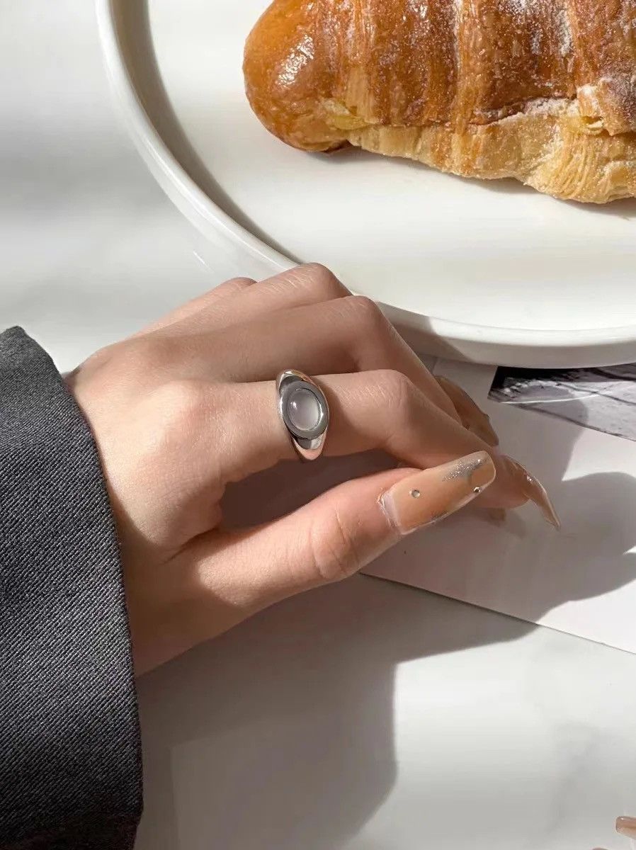 Jewelry Trend Opal Stone Adjustable Ring Size ONE SIZE - 1 Thumbnail