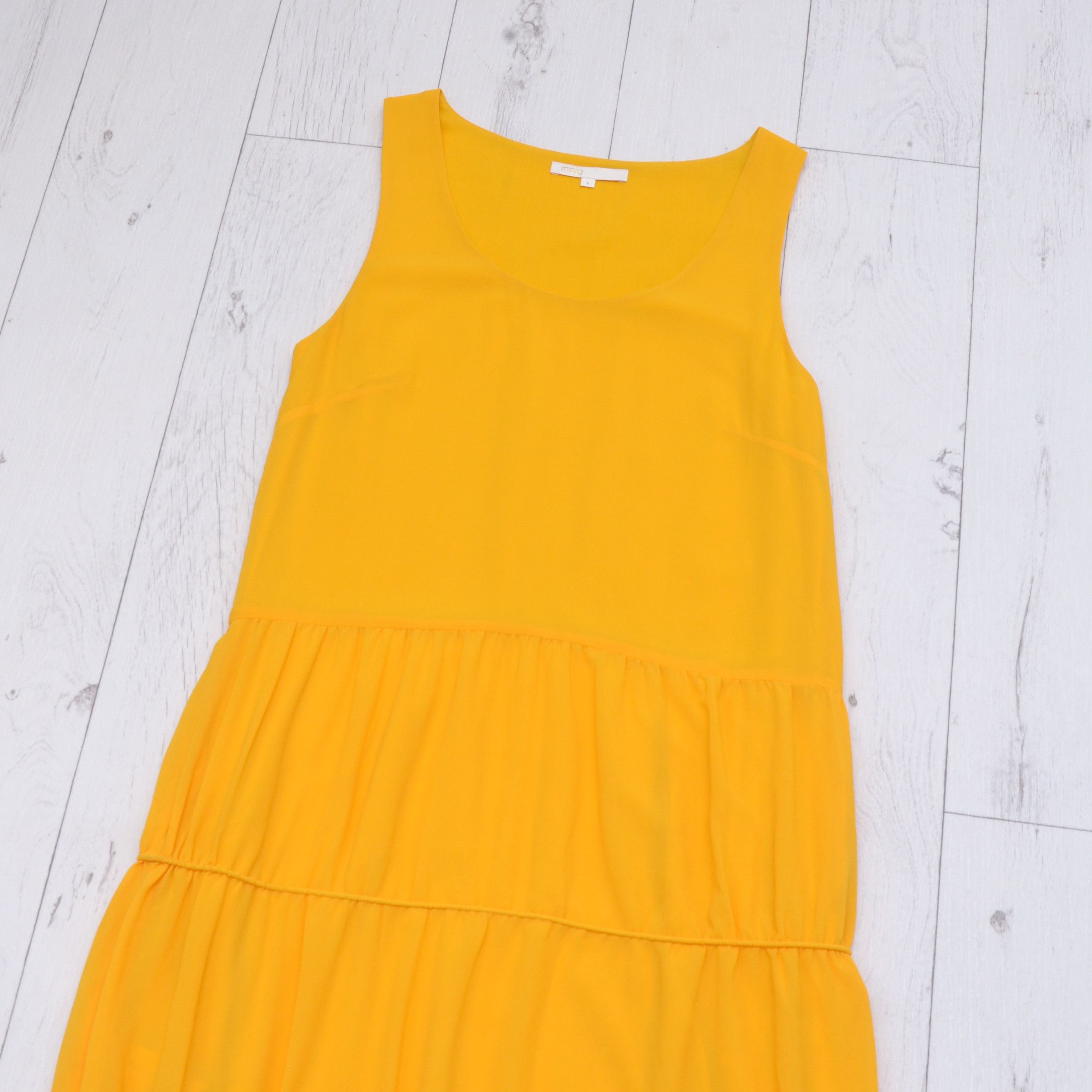 Maje Luxury Maje Rachelli Soild Yellow Crepe De Chine Maxi Dress Size XS / US 0-2 / IT 36-38 - 4 Thumbnail