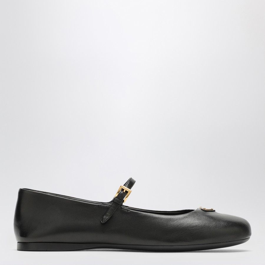 Prada o1d2blof0924 Leather Ballerina in Black Size US 9 / IT 39 - 2 Thumbnail