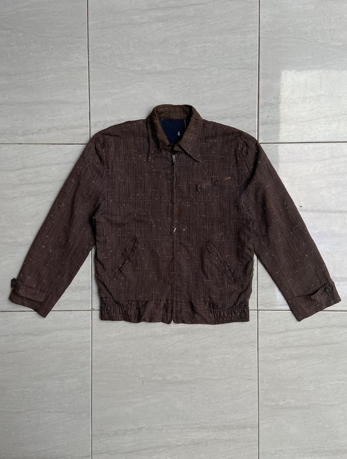 image of Dry Bones Patterned Brown Jacket, Men's (Size Medium)