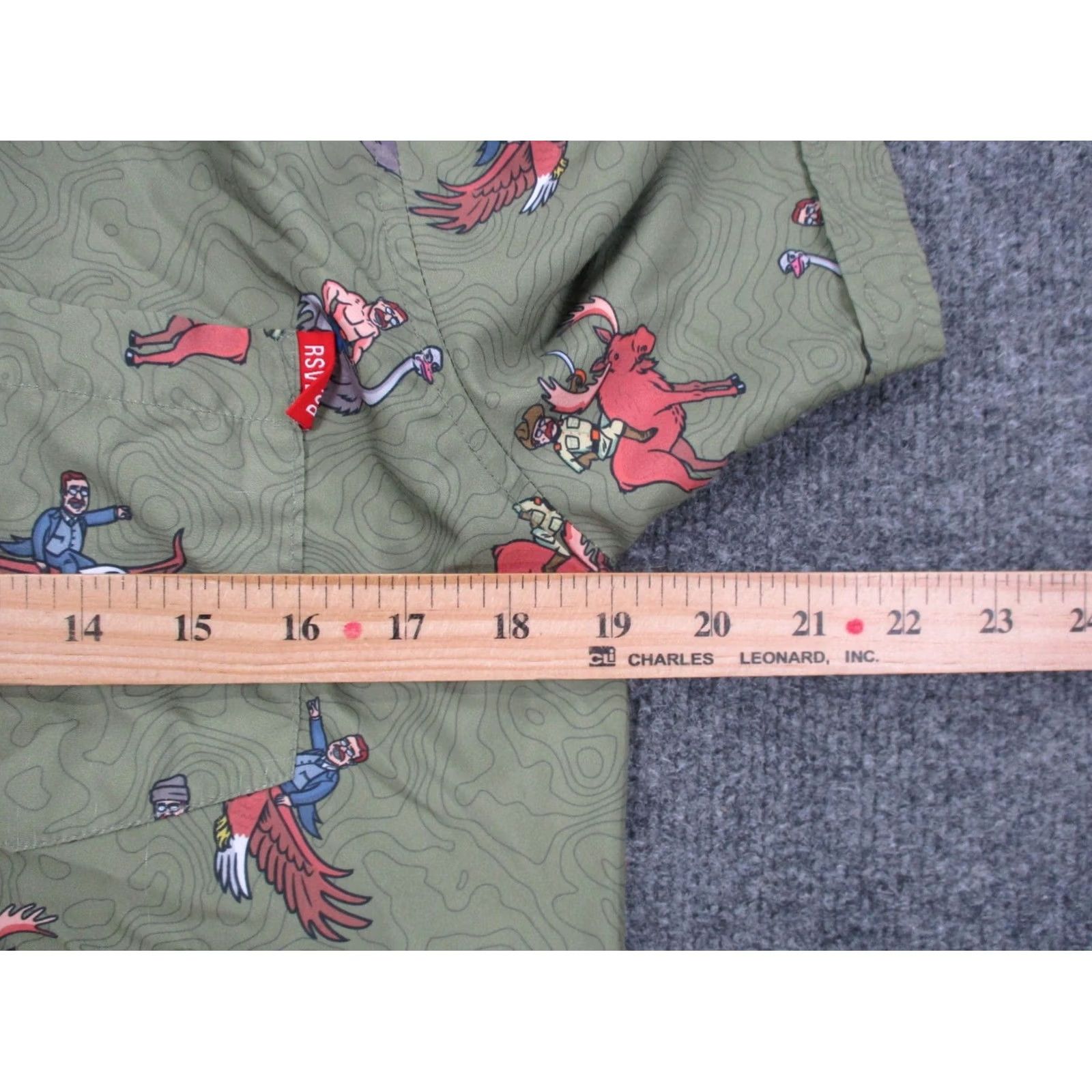 Olive RSVLTS Sandlot Shirt Mens M Regular Fit Roosevelts Preppy Graphic Olive Green Shirt Size US M / EU 48-50 / 2 - 5 Thumbnail