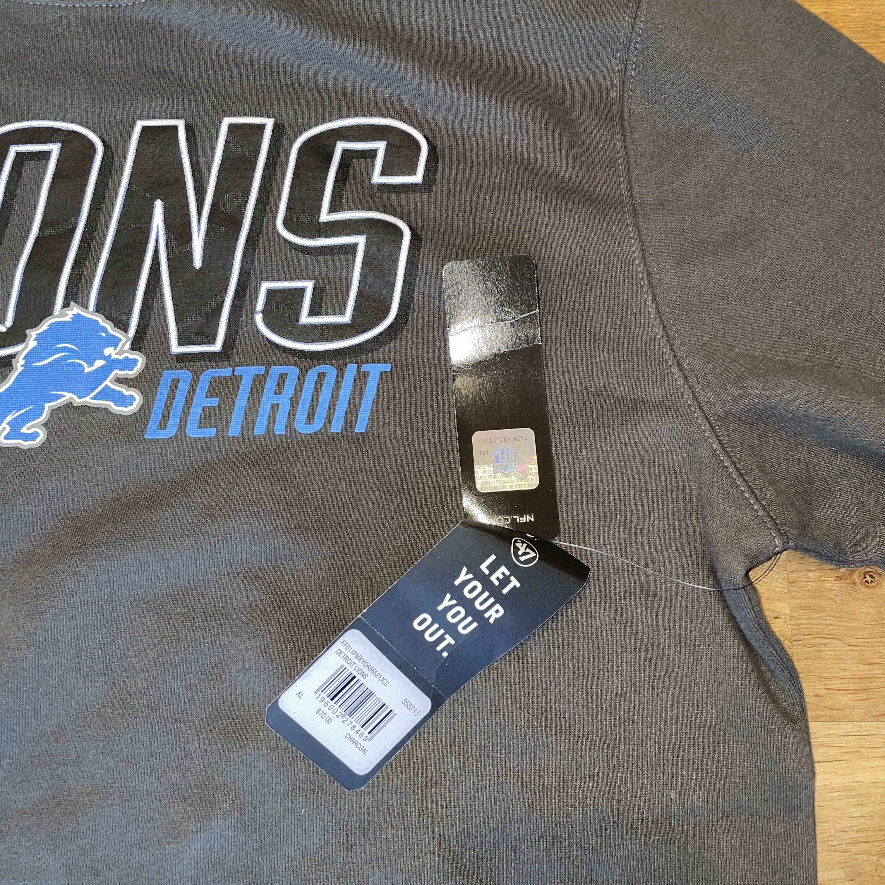 47 Brand × NFL 47 BRAND NFL DETROIT LIONS SWEATSHIRT OVER THE HEAD LOGO XL Size US XL / EU 56 / 4 - 3 Thumbnail