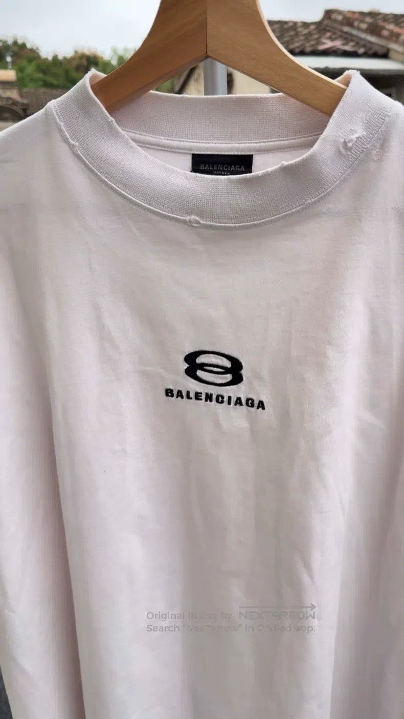 Balenciaga Balenciaga Double Ring Distressed Short Sleeve T-Shirt Size US M / EU 48-50 / 2 - 1 Thumbnail