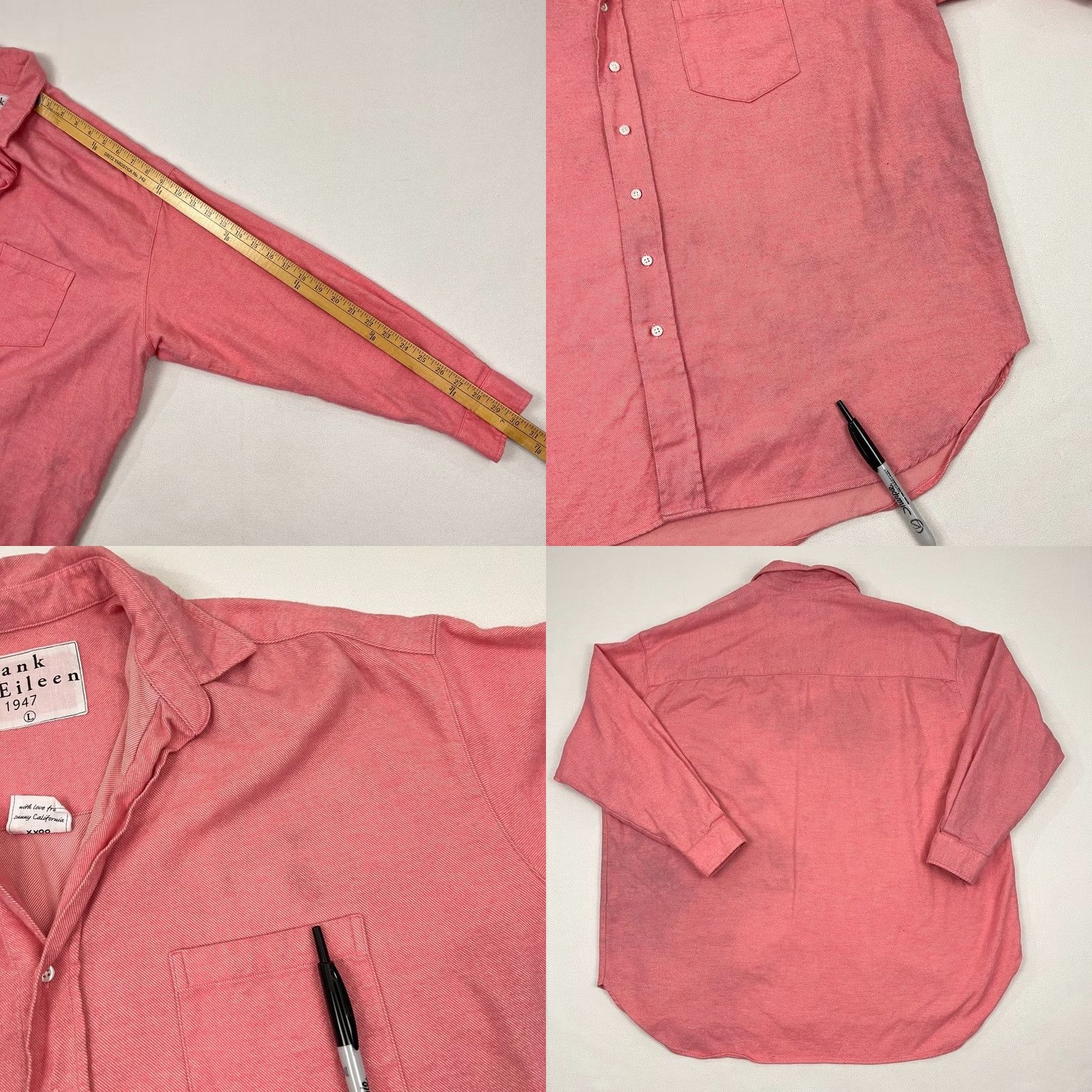 Frank & Eileen VINTAGE Frank & Eileen Shirley Shirt Womens L Oversized Pink Woven Cotton Button Up Prep Size L / US 10 / IT 46 - 8 Thumbnail
