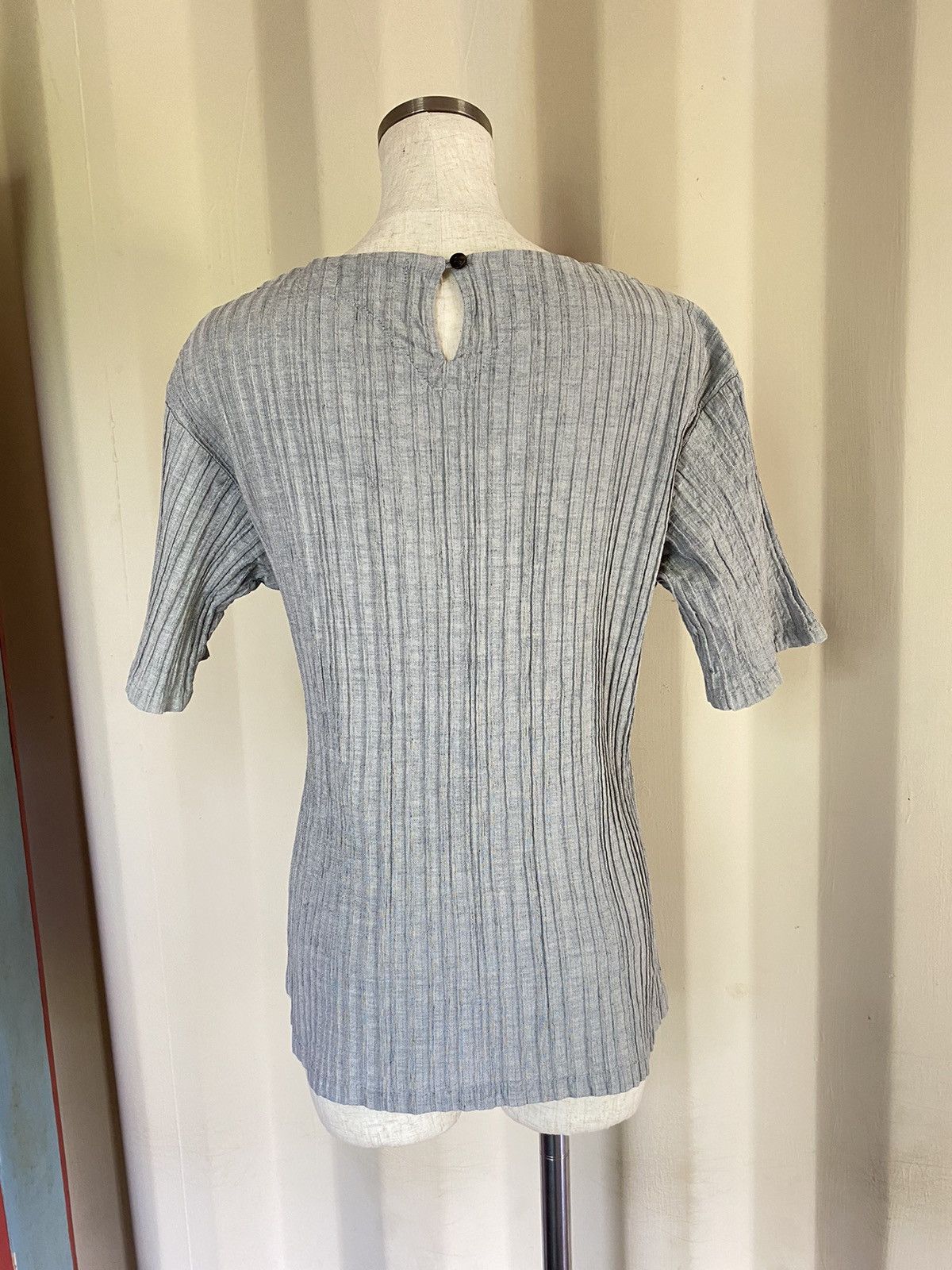 Issey Miyake Plantation Gray Pleated Blouse Size M / US 6-8 / IT 42-44 - 17 Thumbnail