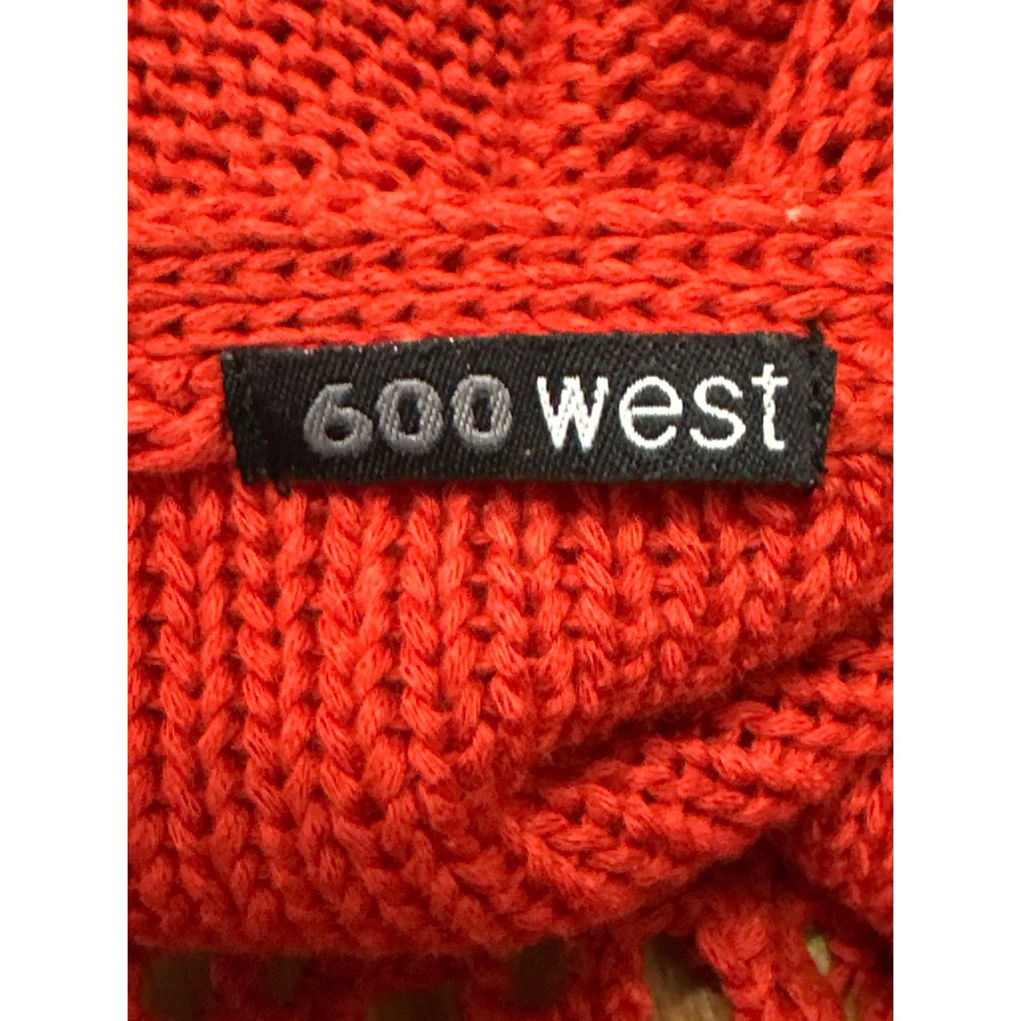 Other 600 West Rust Red Boho Fringe Cardigan Open Knit Sweater Cro Size M / US 6-8 / IT 42-44 - 8 Thumbnail