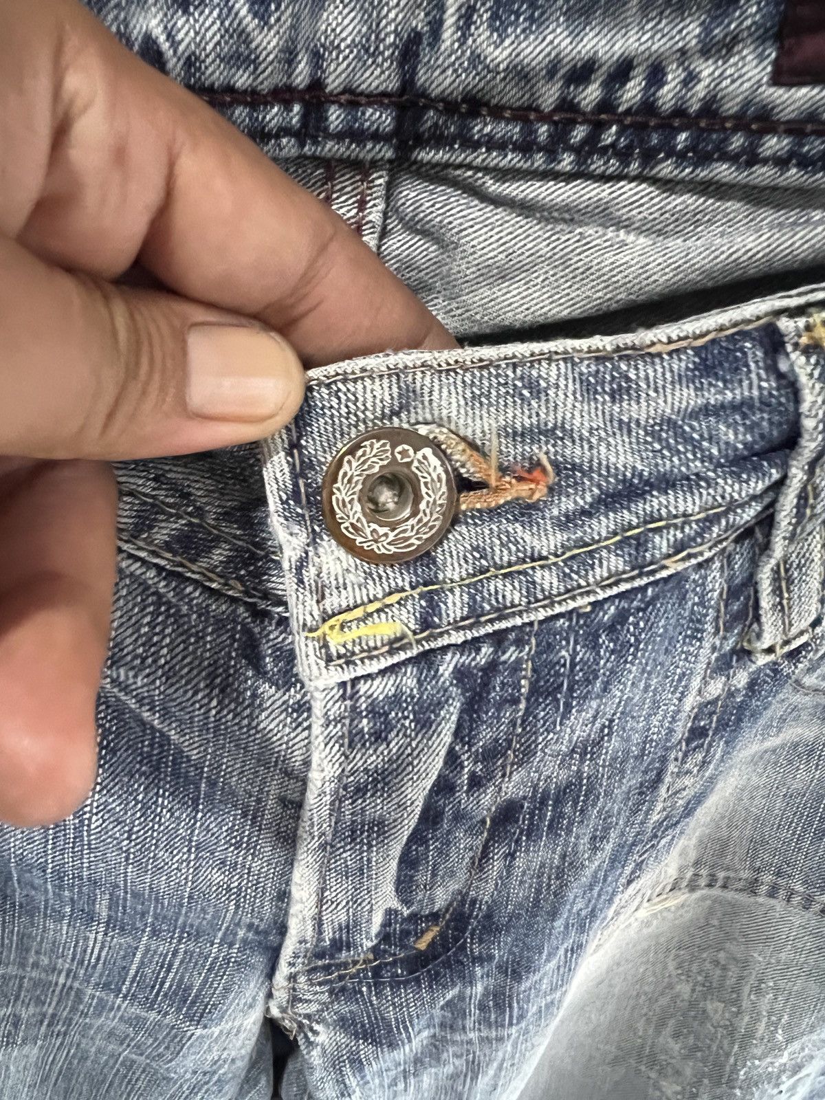 Japanese Brand 🔥Brappers Wide Leg Distressed Denim Size 31" - 9 Thumbnail
