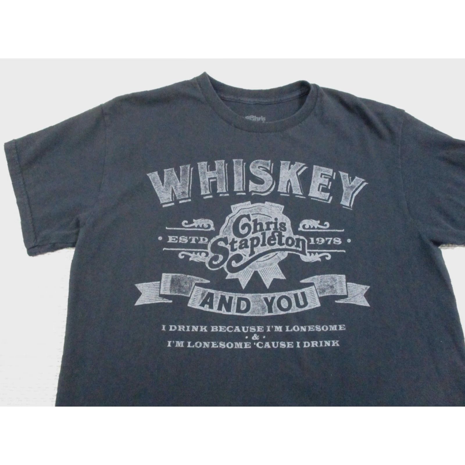 Vintage Chris Stapleton Whiskey And You Shirt Mens Medium Black Graphic Tee Country Music Shirt Size US M / EU 48-50 / 2 - 3 Thumbnail