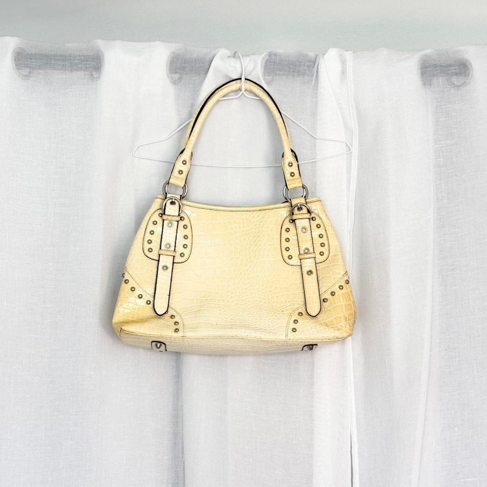 Vintage Y2K croc embossed oversized hobo shoulder bag studded Size ONE SIZE - 1 Thumbnail