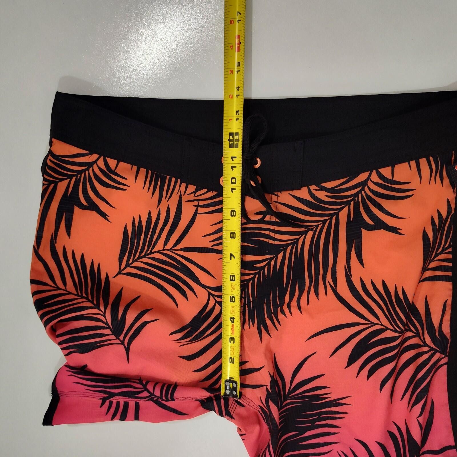 Burnside Burnside Board Shorts Men's 34 Orange Pink Leaf Print Size US 34 / EU 50 - 9 Thumbnail
