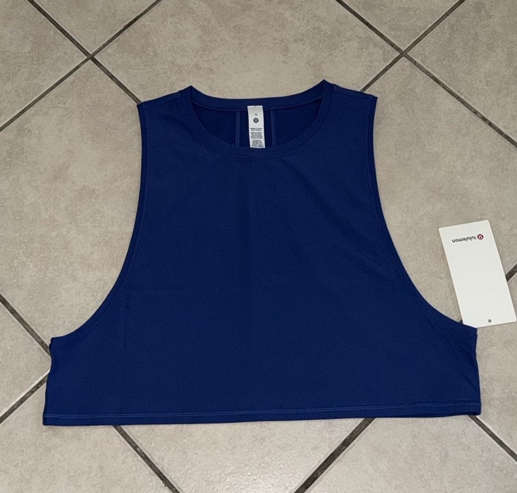 Lululemon LULULEMON MUSCLE LOVE CROP TANK TOUGH BLUE PSYCHIC SIZE 10 Size L / US 10 / IT 46 - 5 Thumbnail