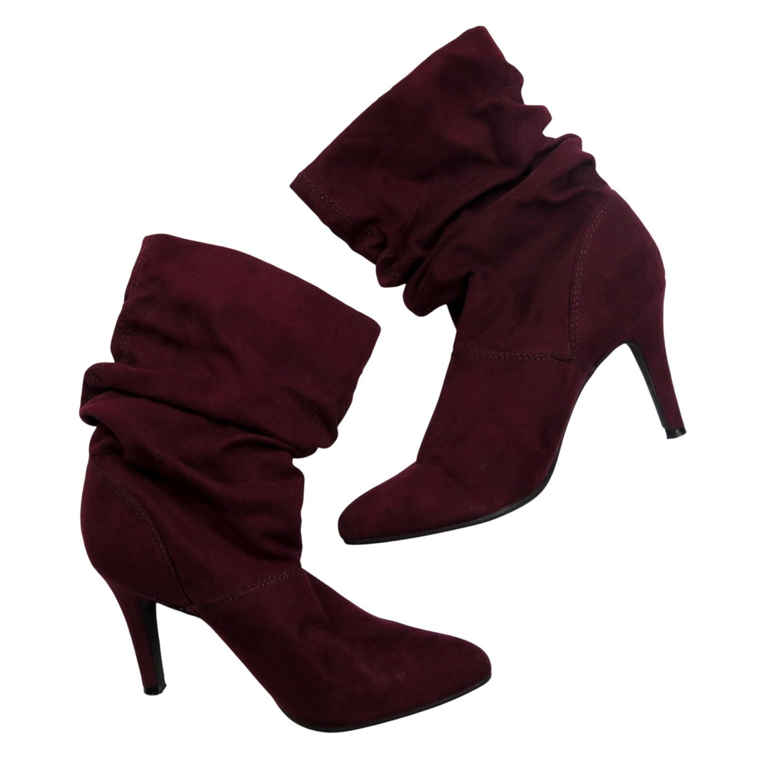 Other Style & Co. Adelay Faux Suede Mid-Calf Booties Maroon 7.5 Size US 7.5 / IT 37.5 - 3 Thumbnail