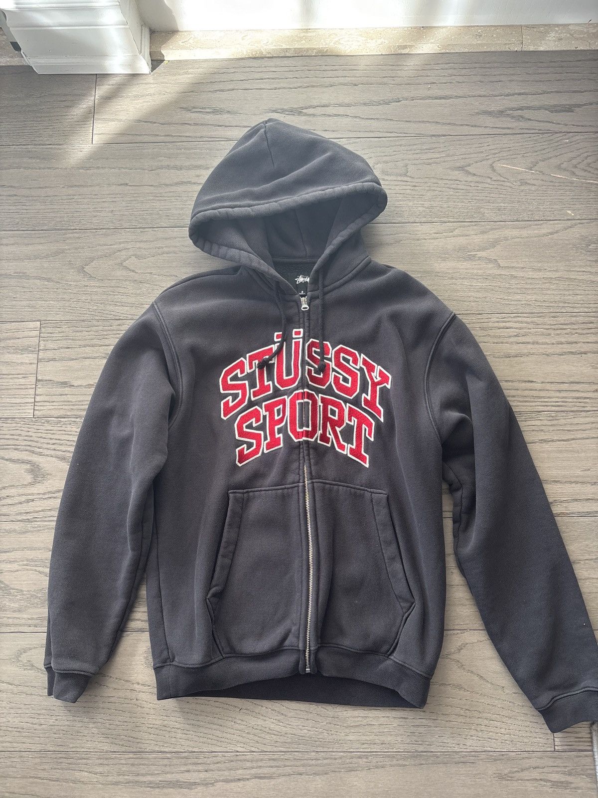 STUSSY BLOCK SPORT ジップパーカー ブラック Stussy Block Sport Zip Hoodie - M, L, XL (Chat to choose size) | eBay