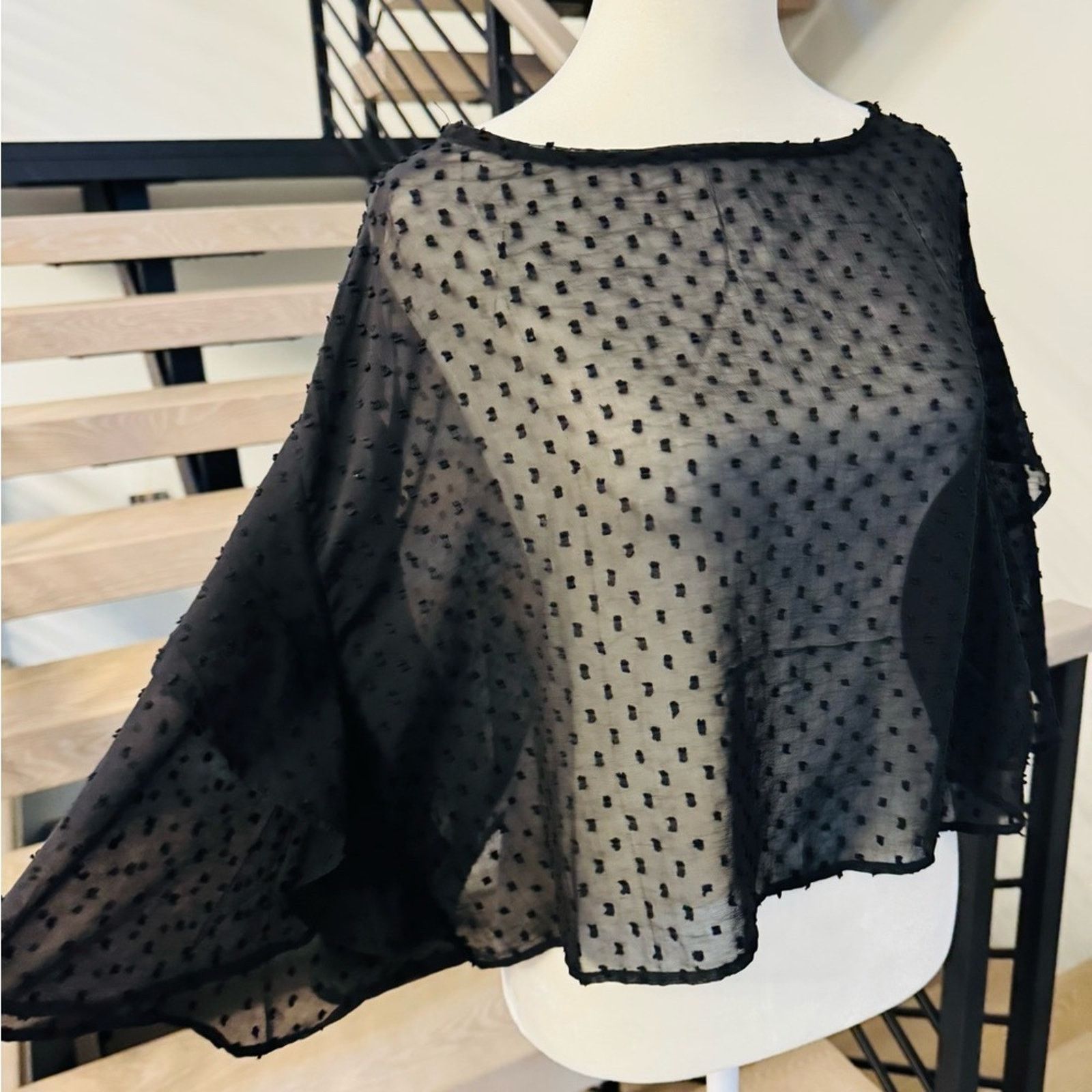 Other Black Sheer Women's Top with wide sleeves size S Size S / US 4 / IT 40 - 4 Thumbnail