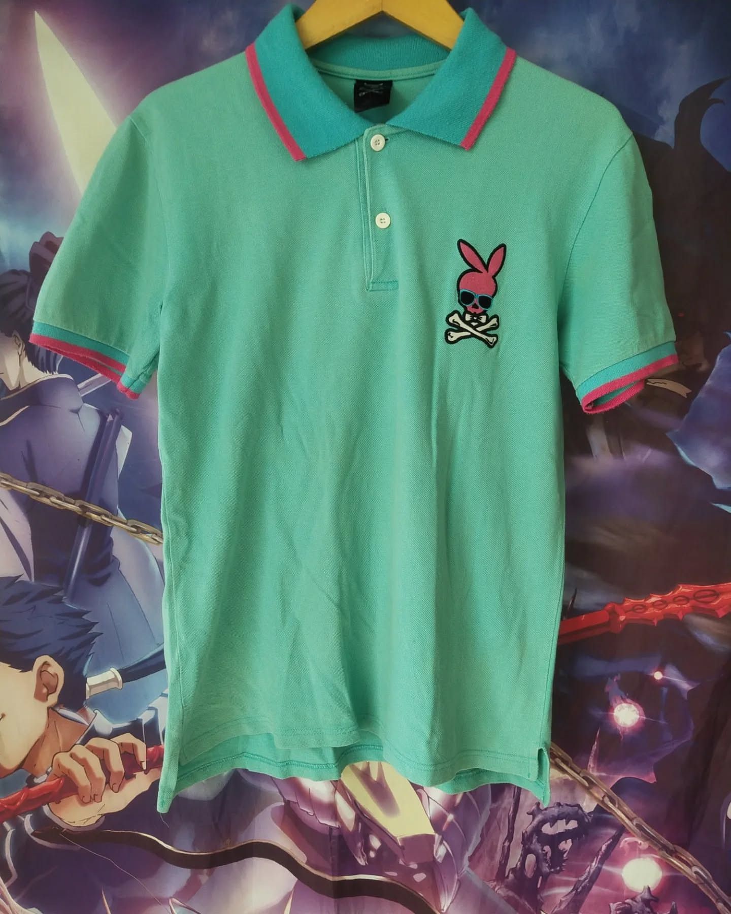 Psycho Bunny Psycho Bunny Skull Logo Polo Shirt Mint Green Size L / US 10 / IT 46 - 1 Thumbnail