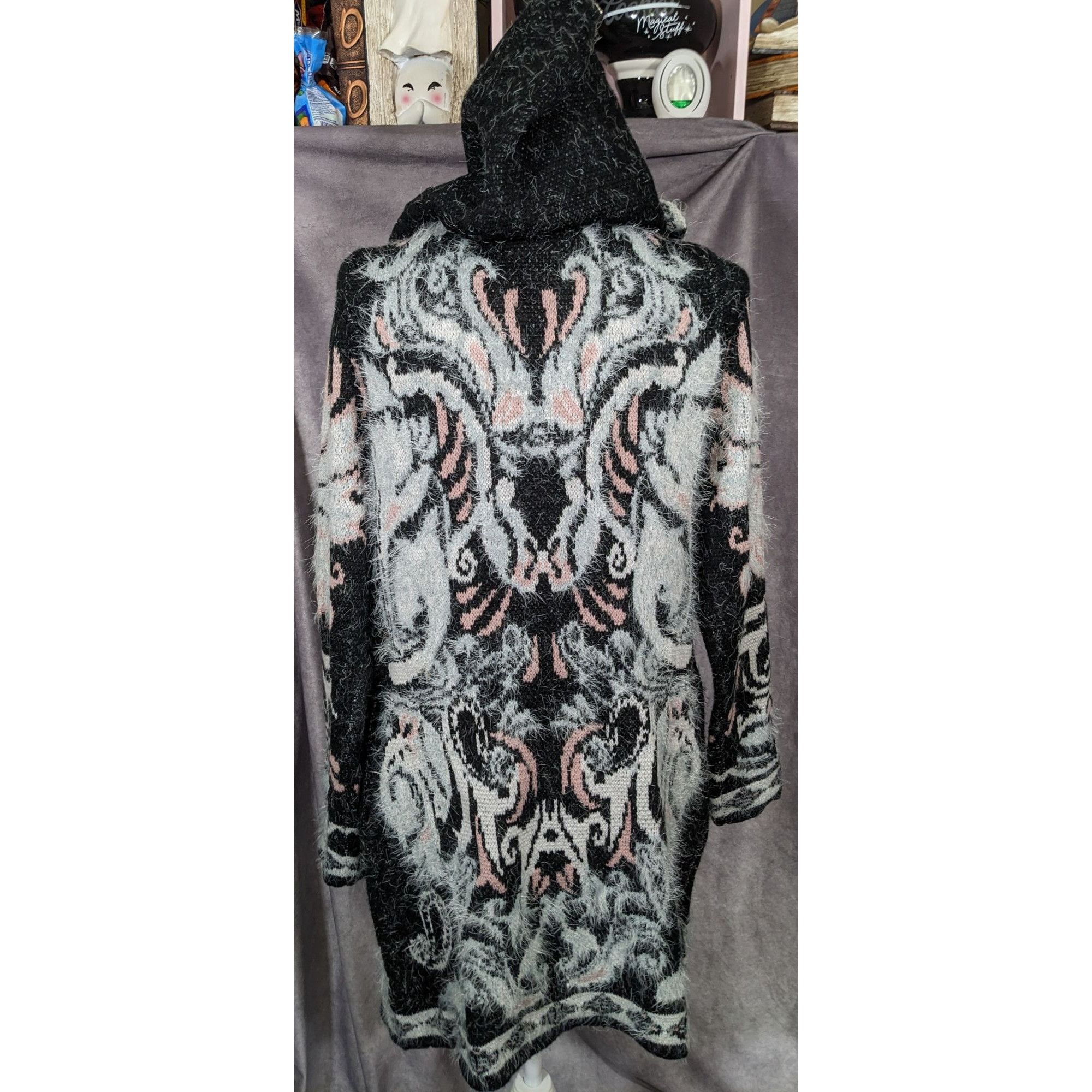 Other Abstract Fluffy Hooded Cardigan by Vertigo Size M / US 6-8 / IT 42-44 - 11 Thumbnail
