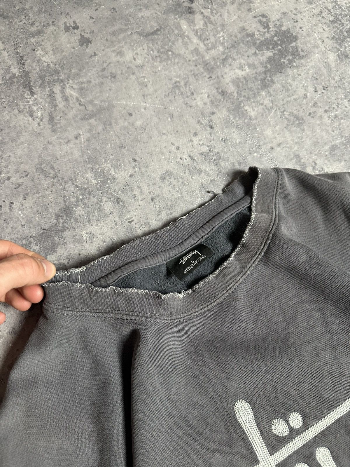 Stussy Y2K Made in USA Stussy Crewneck Pullover Logo Grey Size US L / EU 52-54 / 3 - 4 Thumbnail