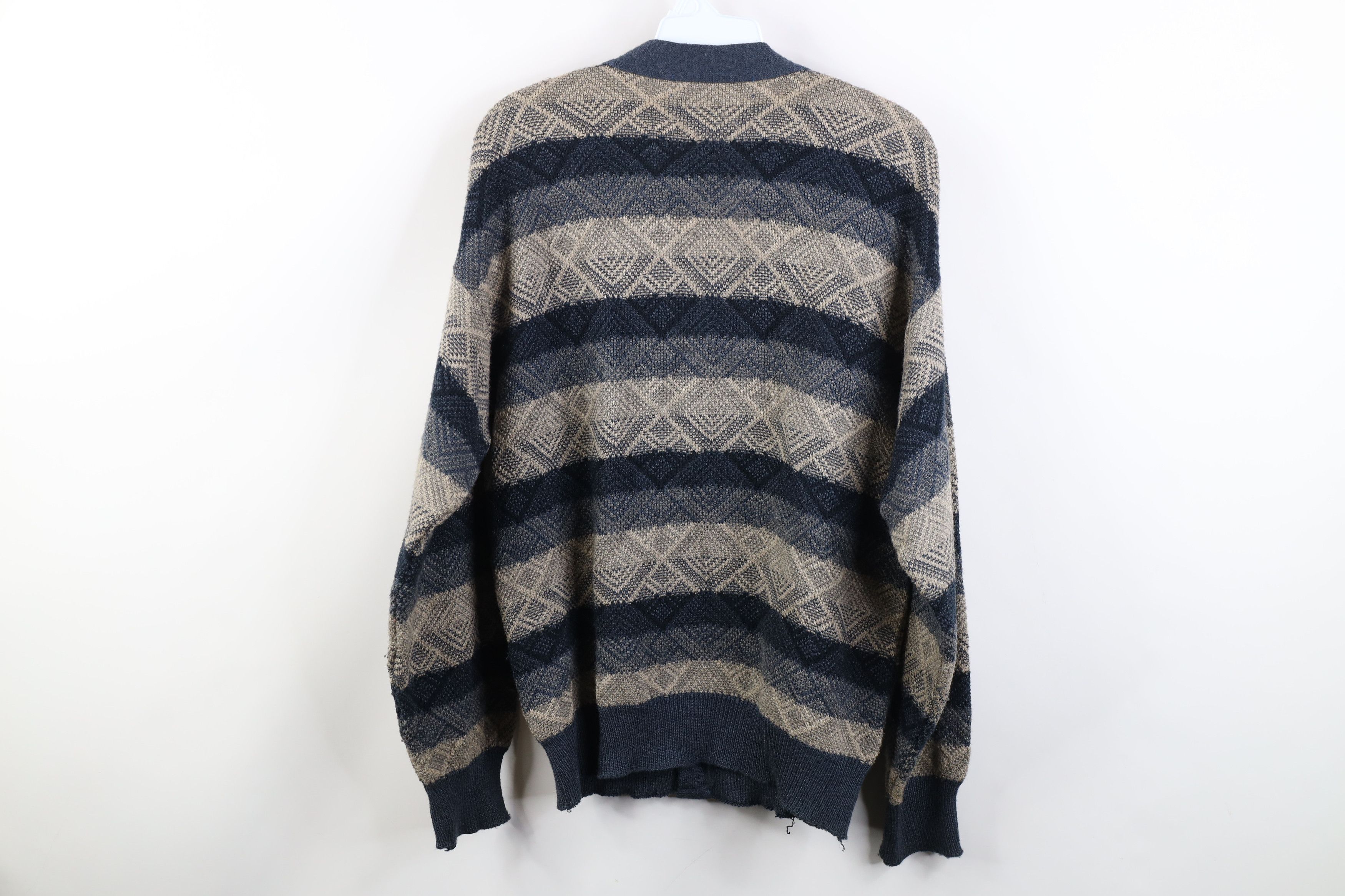 Vintage Vintage 90s Streetwear Argyle Diamond Knit Cardigan Sweater Size US S / EU 44-46 / 1 - 8 Thumbnail