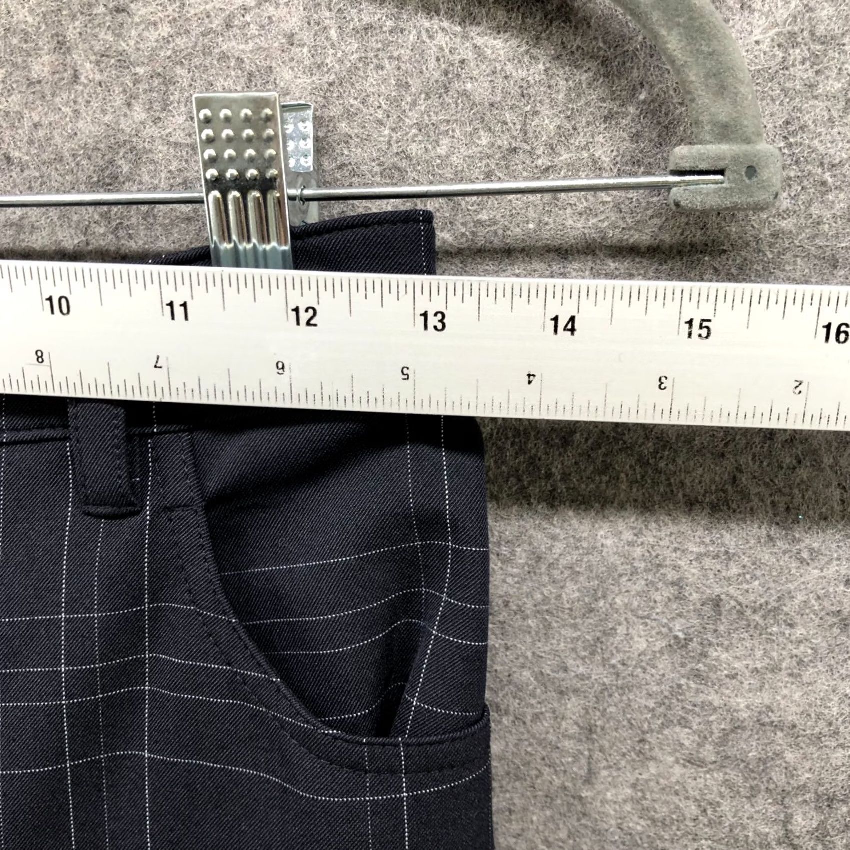 Theory Theory Treeca Dover Tech Pants Womens 4 Navy Blue Plaid Ankle Grid 5 Pocket Straight Slim Zip Front Pockets Navy Blue Grid Plaid Size 27" / US 4 / IT 40 - 6 Thumbnail