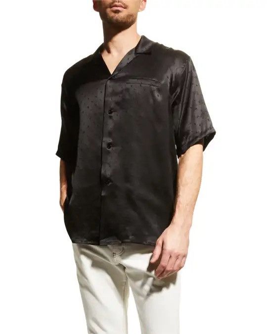 Saint Laurent Paris Silk Logo Jacquard shirt Sold out Size US M / EU 48-50 / 2 - 9 Thumbnail