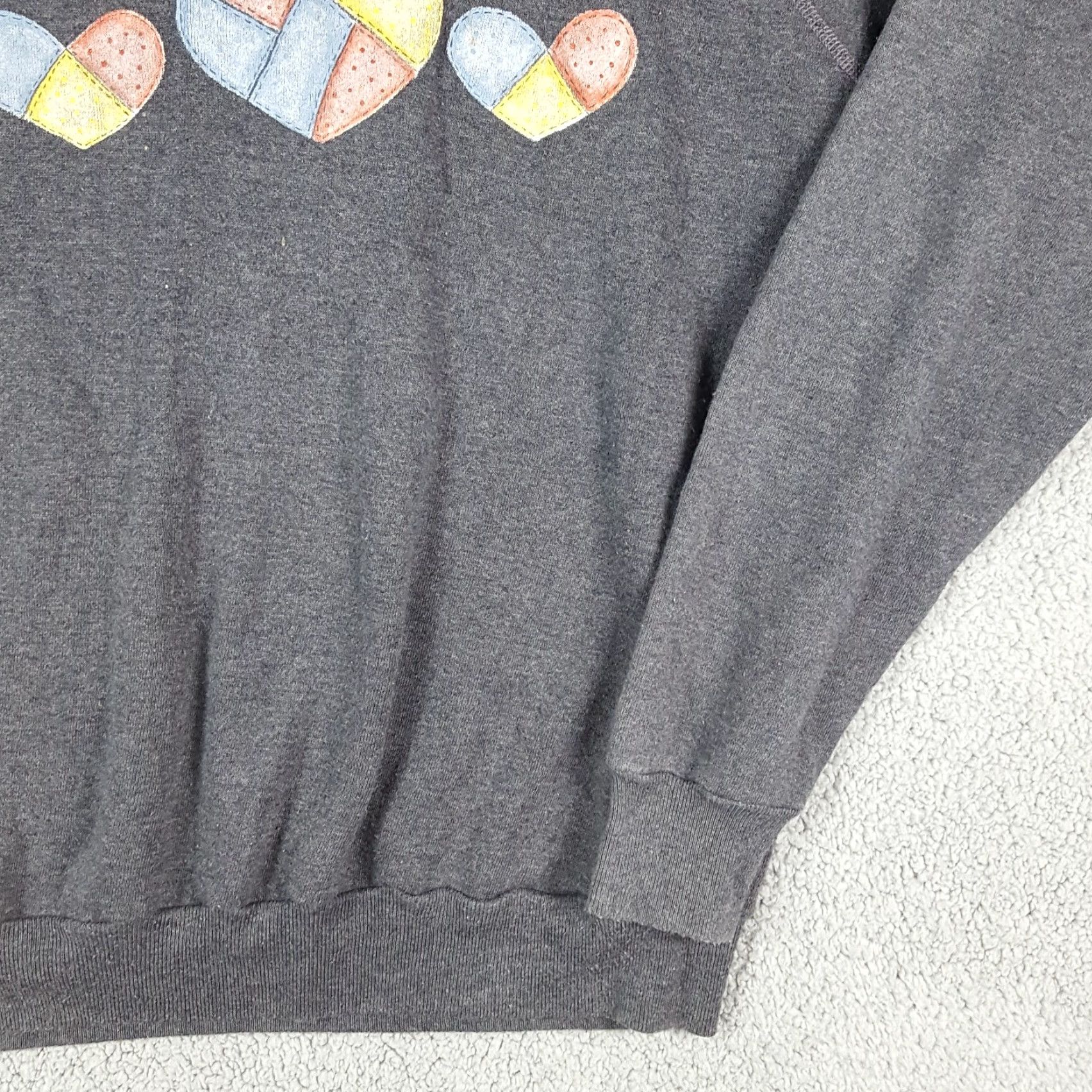 Etro VINTAGE 80s Flower Patchwork Sweatshirt Women's XL Crewneck Pullover Gray Floral Retro Cotton Blend Sporting University College Size XL / US 12-14 / IT 48-50 - 3 Thumbnail