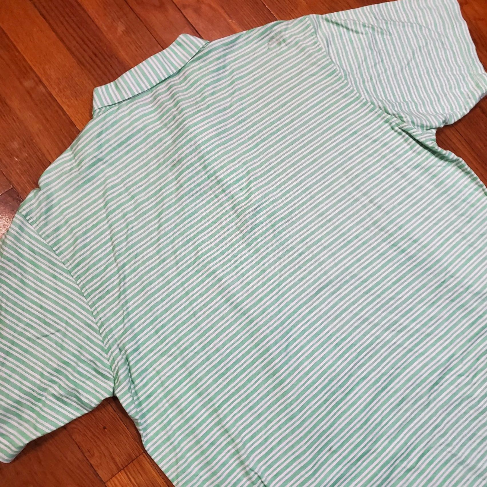 Peter Millar Peter Millar Polo Shirt Mens XL Green Striped 100% Cotton Short Sleeve Golf Logo Polo Shirt Mens XL Green Striped Size US XL / EU 56 / 4 - 7 Thumbnail