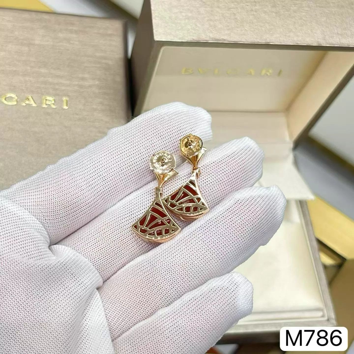 Bvlgari BVLGARI DIVAS’ DREAM Red Agate Earrings Women's Size ONE SIZE - 8 Thumbnail