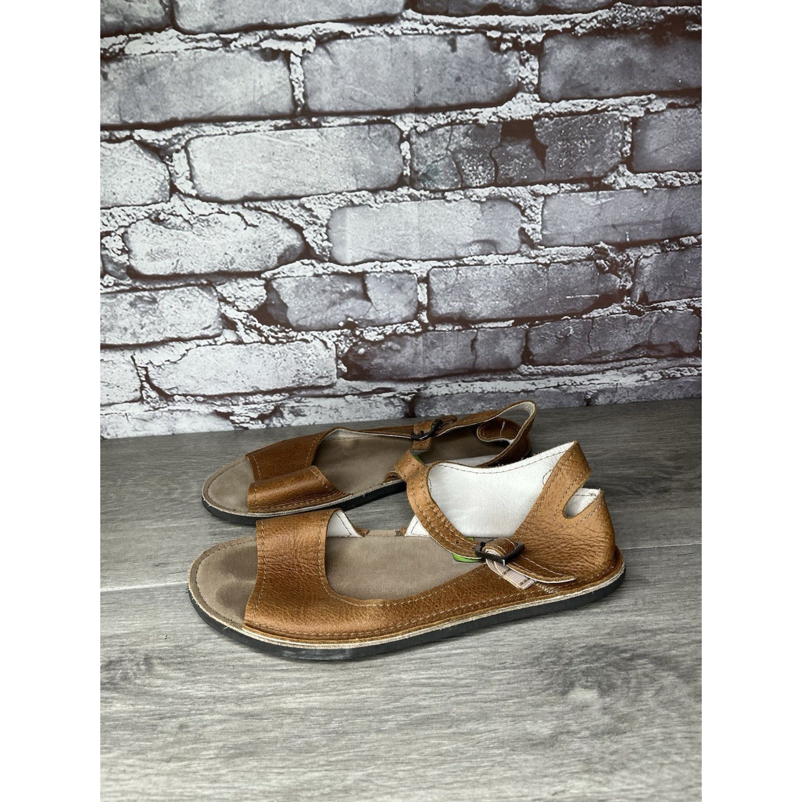 Soulstar Softstar Barefoot Minimalist Brown Leather Ankle Strap Vibra Size US 5 / IT 35 - 10 Thumbnail