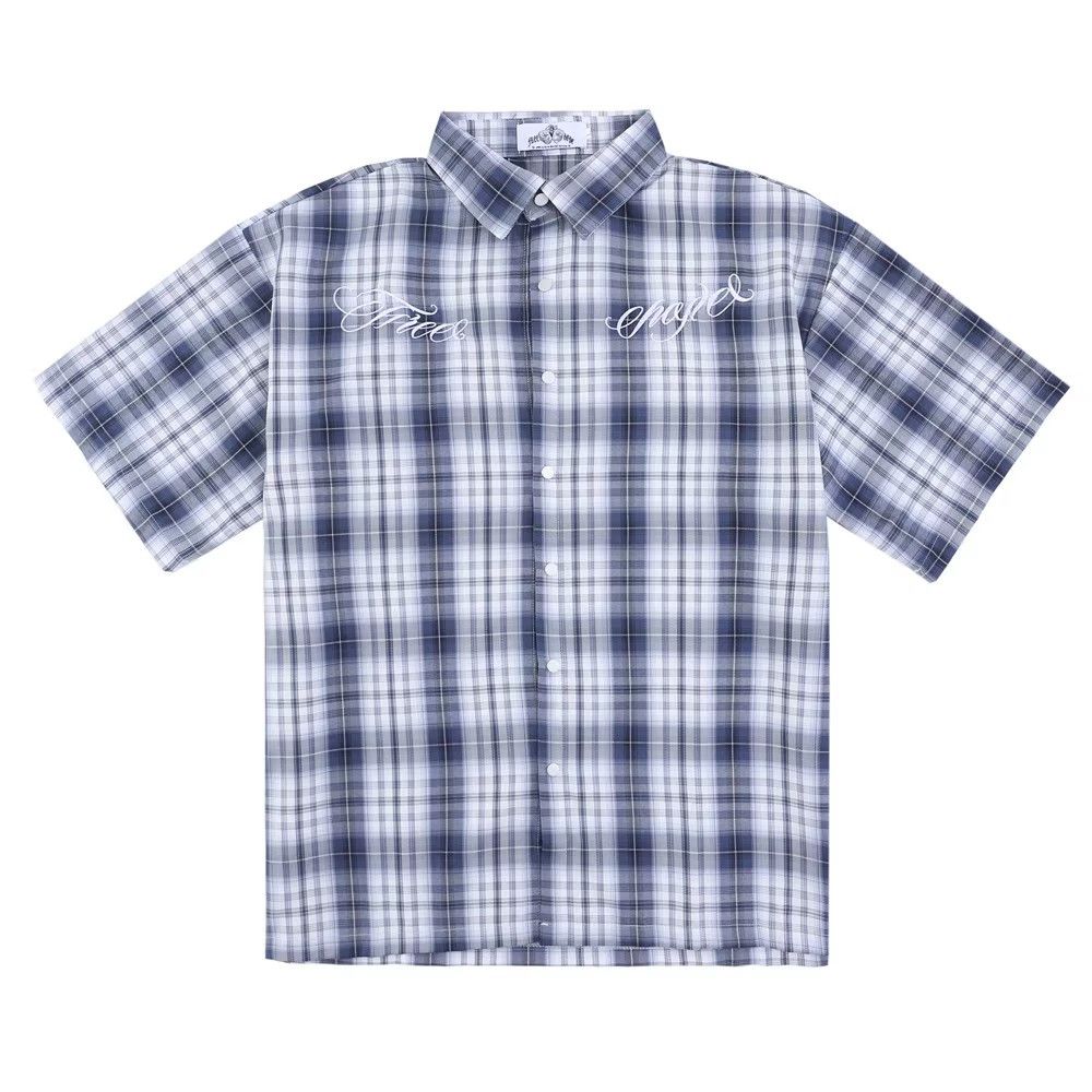 Japanese Brand × Vintage Men's high street loose plaid trendy lapel shirt Size US M / EU 48-50 / 2 - 1 Thumbnail