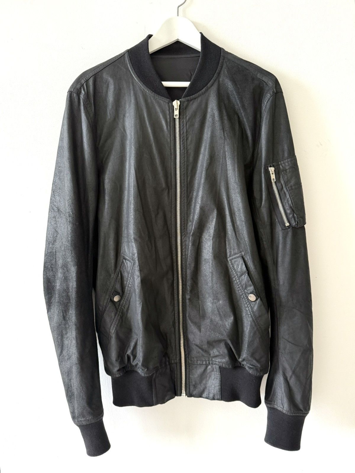 Rick Owens Rick Owens « Bomber Leather Jacket » Size US M / EU 48-50 / 2 - 1 Thumbnail