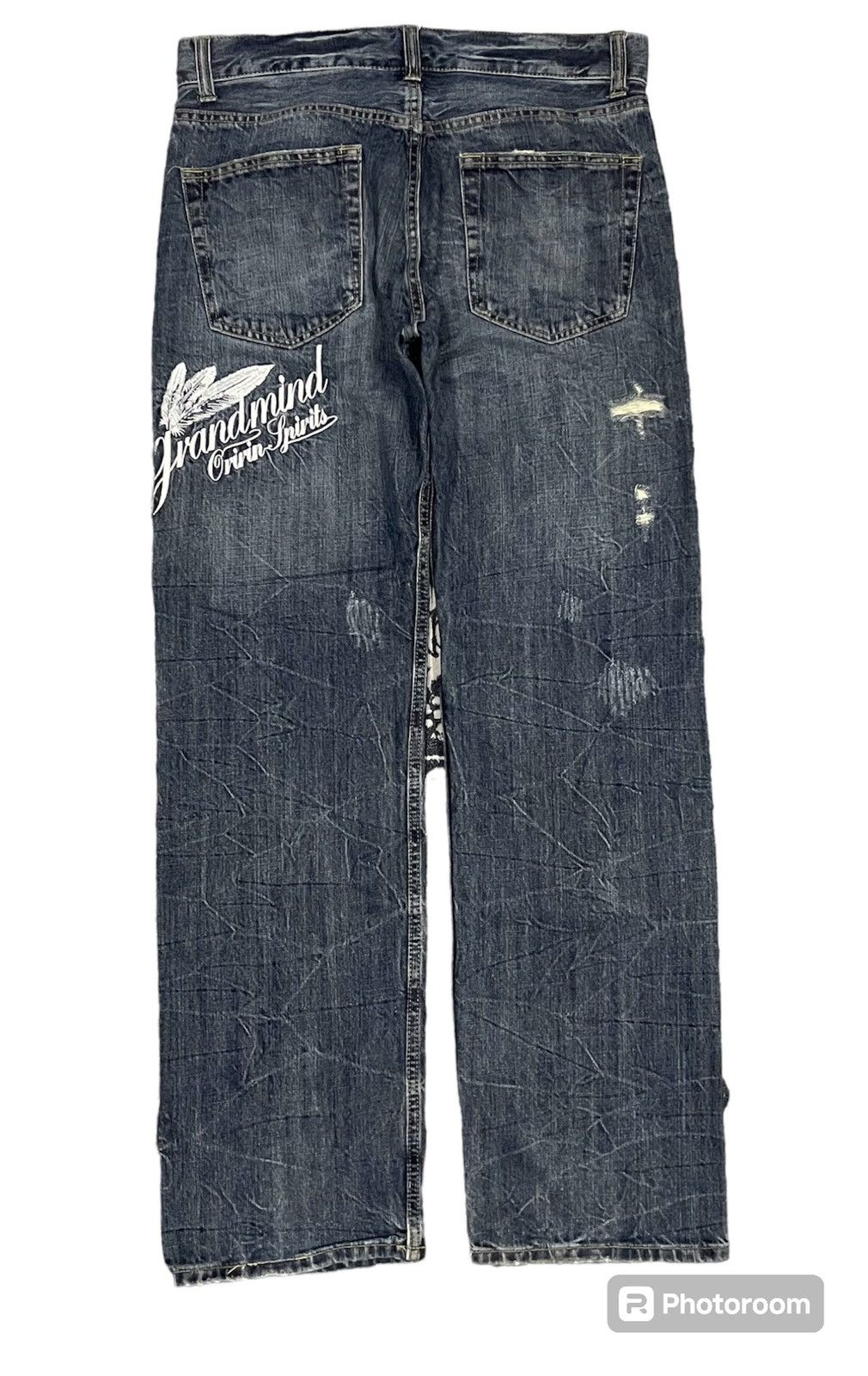 If Six Was Nine Y2K GRAND MIND ORIGIN SPIRIT RARE JEANS EMBROIDERED Size US 32 / EU 48 - 3 Thumbnail