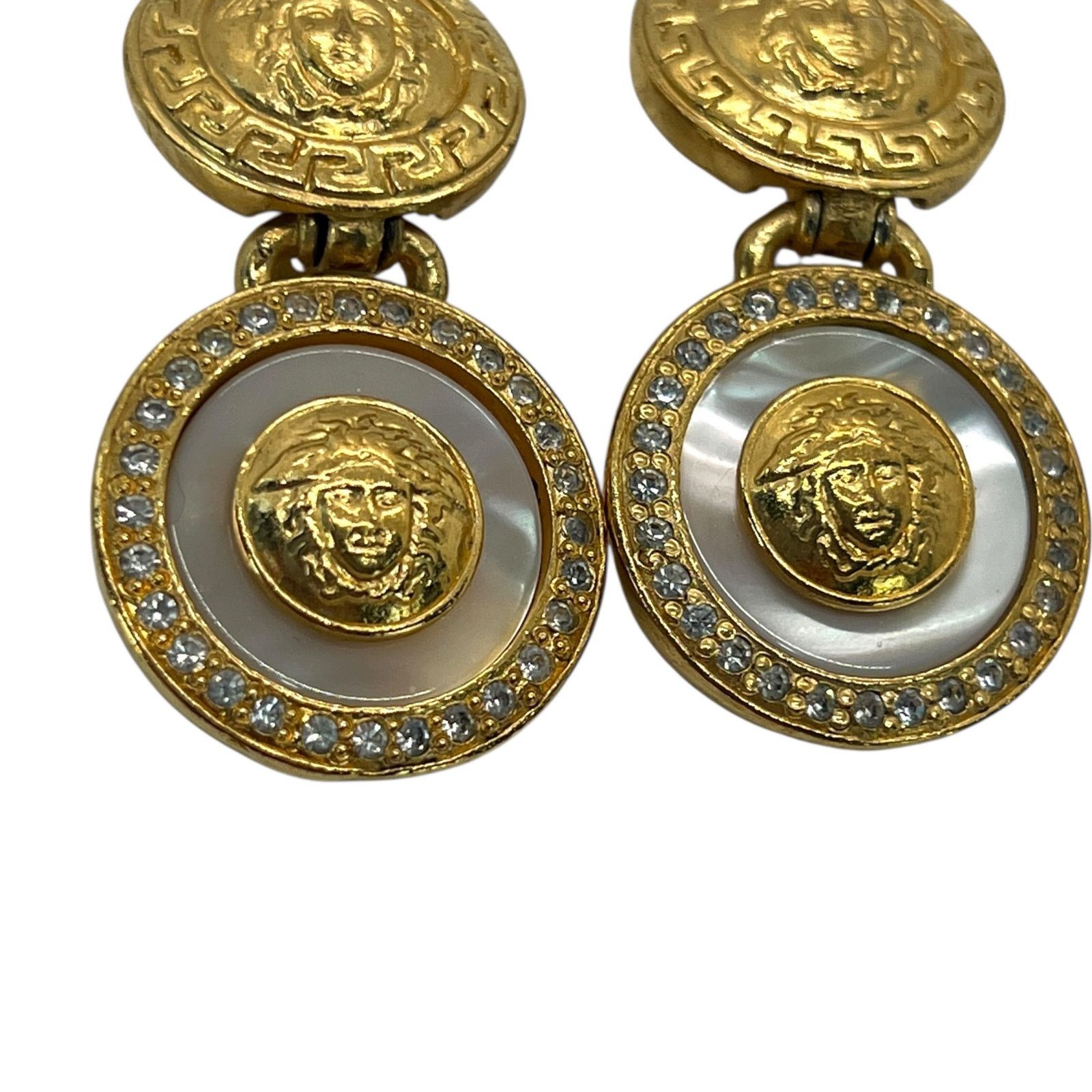 Versace Versace Vintage Medusa Rhinestone Earrings Size ONE SIZE - 8 Thumbnail