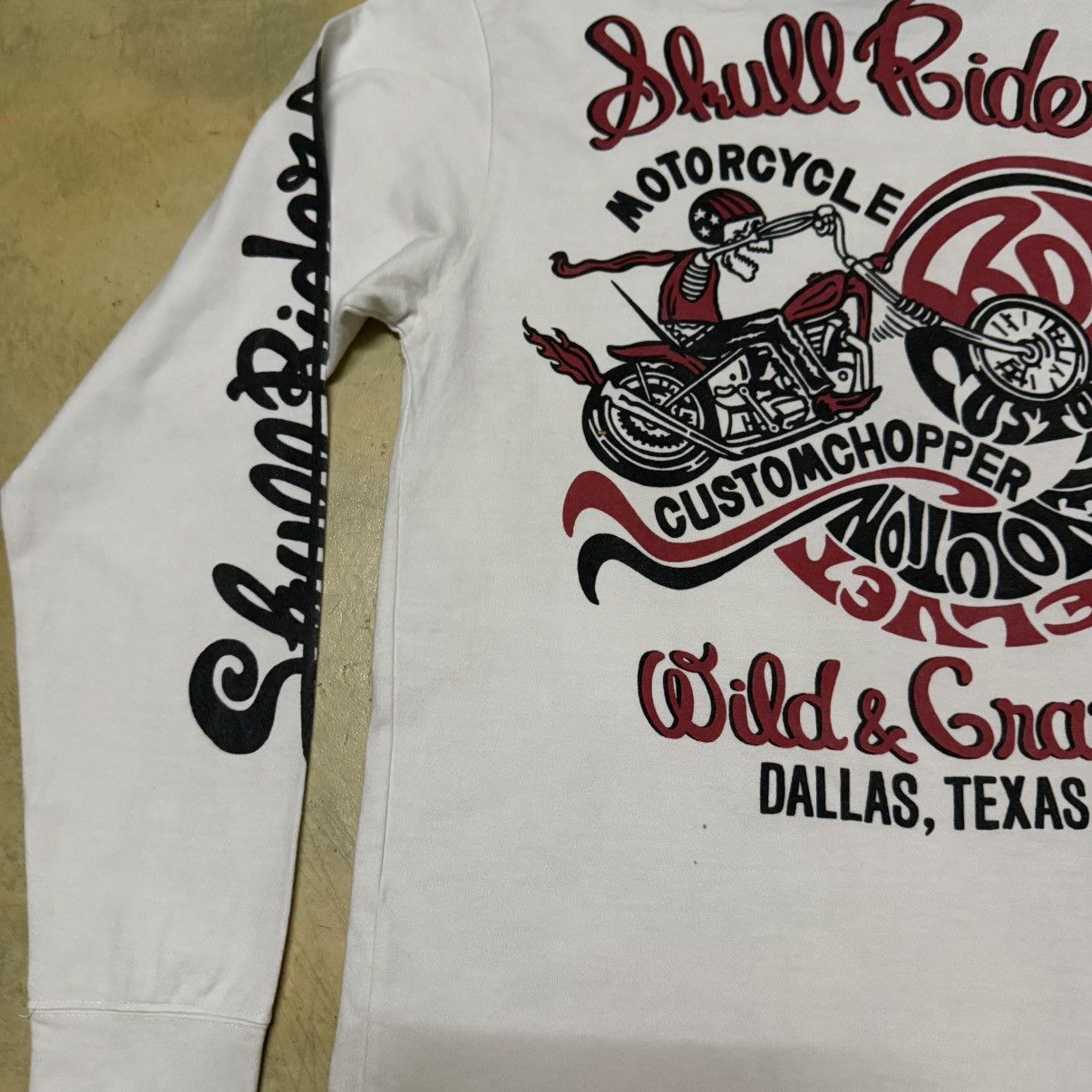 Japanese Brand Skull Rider Motorcycle Chopper Big Logo Long Sleeve T Shirt Size US S / EU 44-46 / 1 - 12 Thumbnail