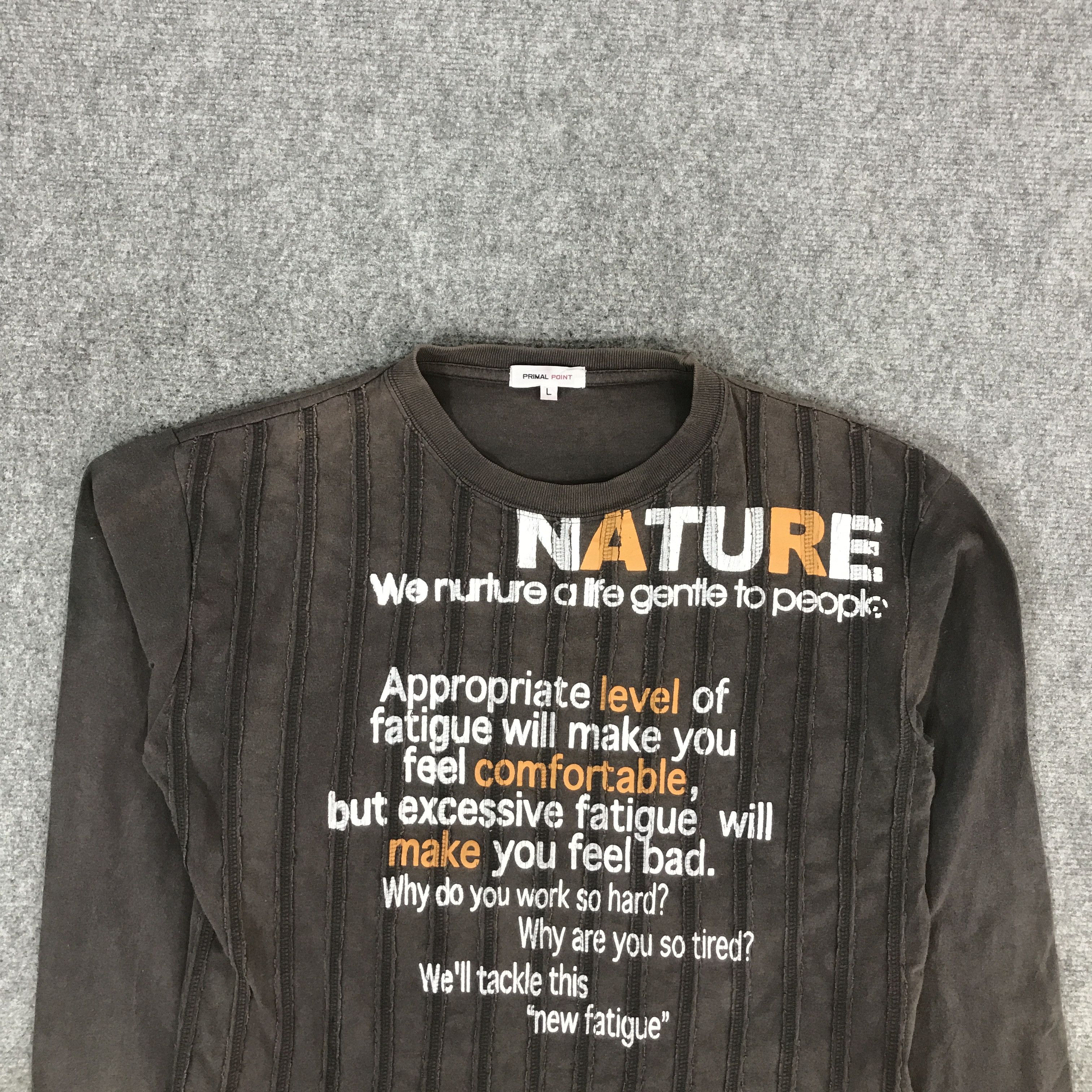If Six Was Nine × Japanese Brand × KMRii JAPAN NATURE PATCHWORK STRIPED DESIGN BROWN FADED TSHIRTS Size US L / EU 52-54 / 3 - 3 Thumbnail