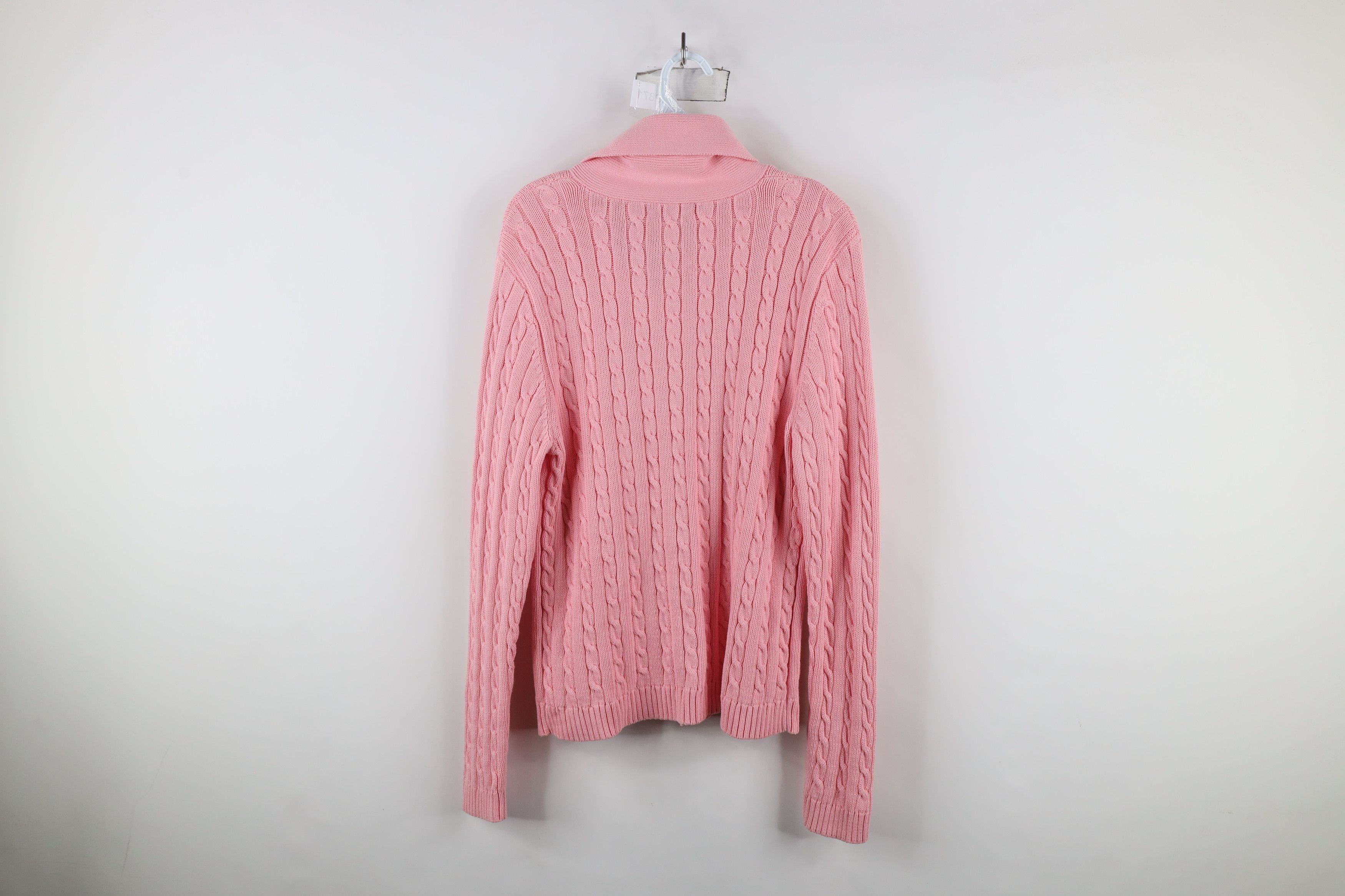 Ralph Lauren × Vintage Vintage 90s Ralph Lauren Shawl Collar Cable Knit Sweater Size L / US 10 / IT 46 - 6 Thumbnail
