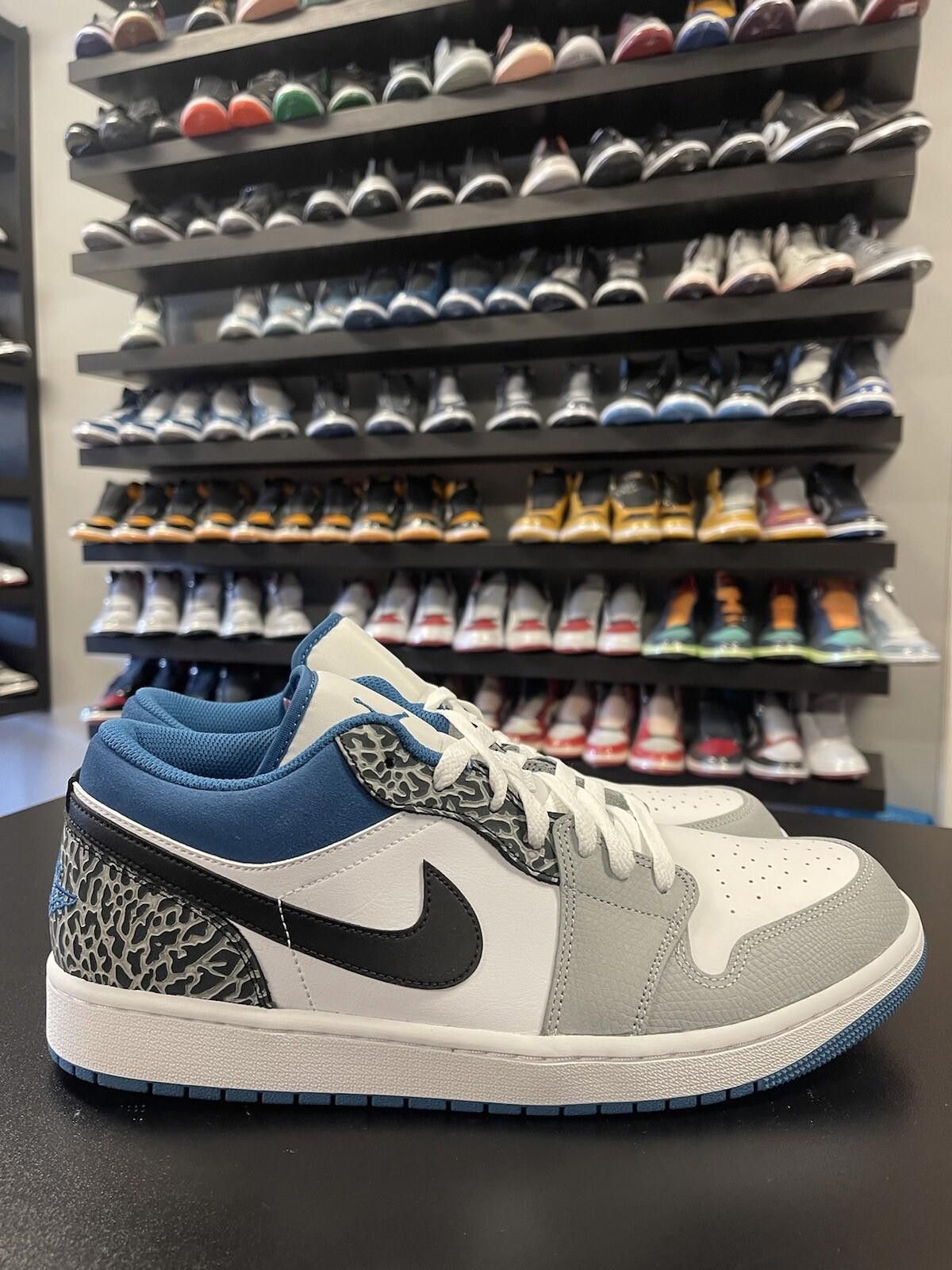 Nike Size 12.5 - Nike Air Jordan 1 Low “True Blue” White Cement Size US 12.5 / EU 45-46 - 3 Thumbnail