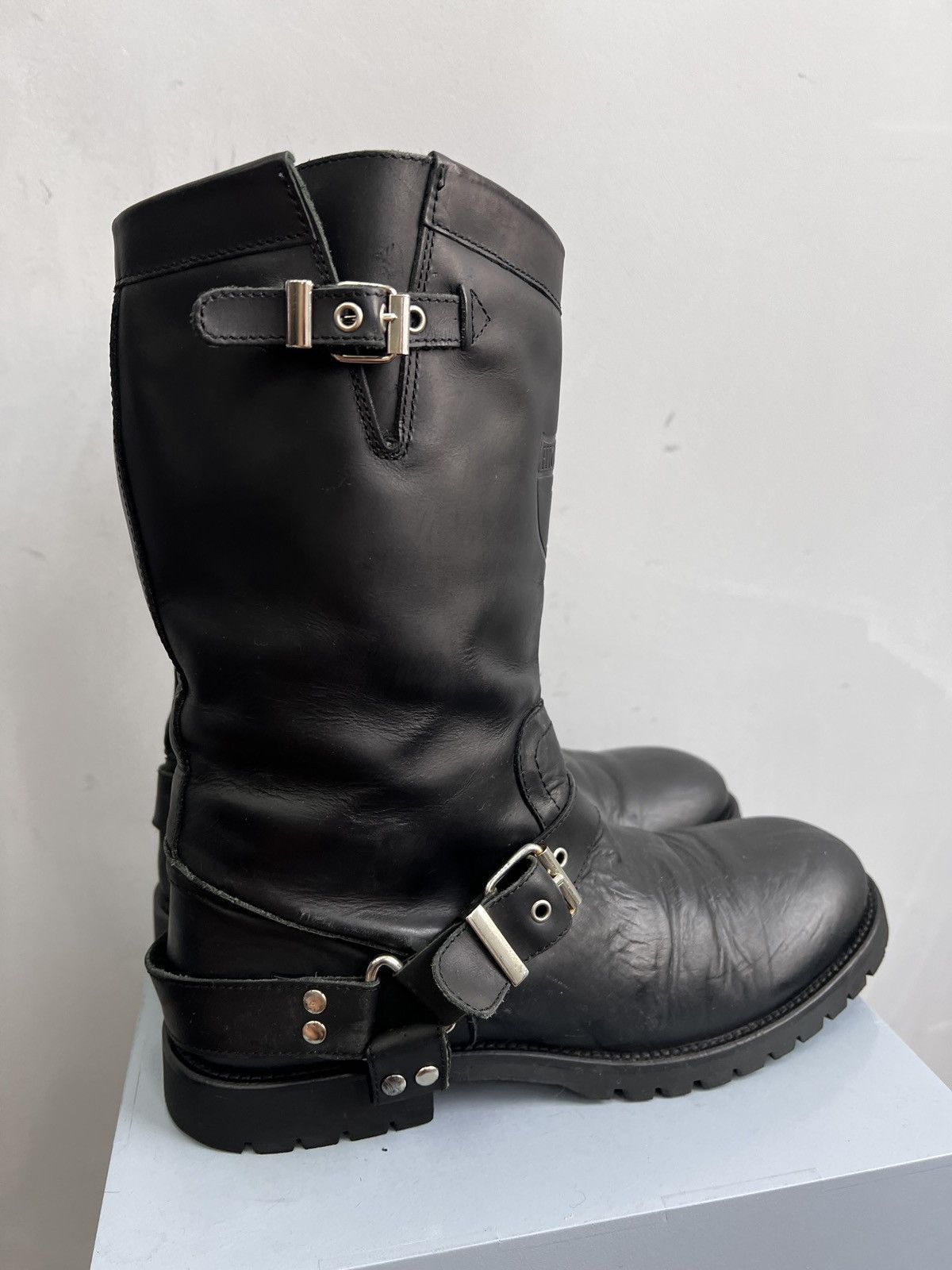 Avant Garde Vintage Leather Cowboy Boots Western Shoes Engendered Y2K in Black, Men's (Size 9)