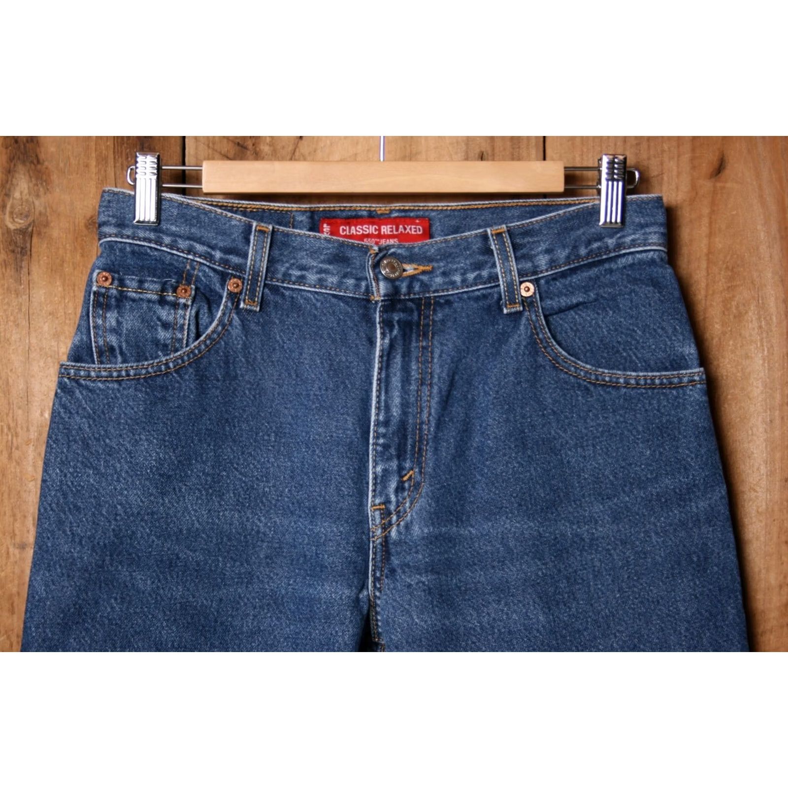 Levi's VINTAGE Levi's 550 Jeans Blue Denim Cotton 8 Long Women Tapered Relaxed Fit 25x32 Rise 11 Inseam 32 ShirtS? Size 30" / US 8 / IT 44 - 2 Thumbnail