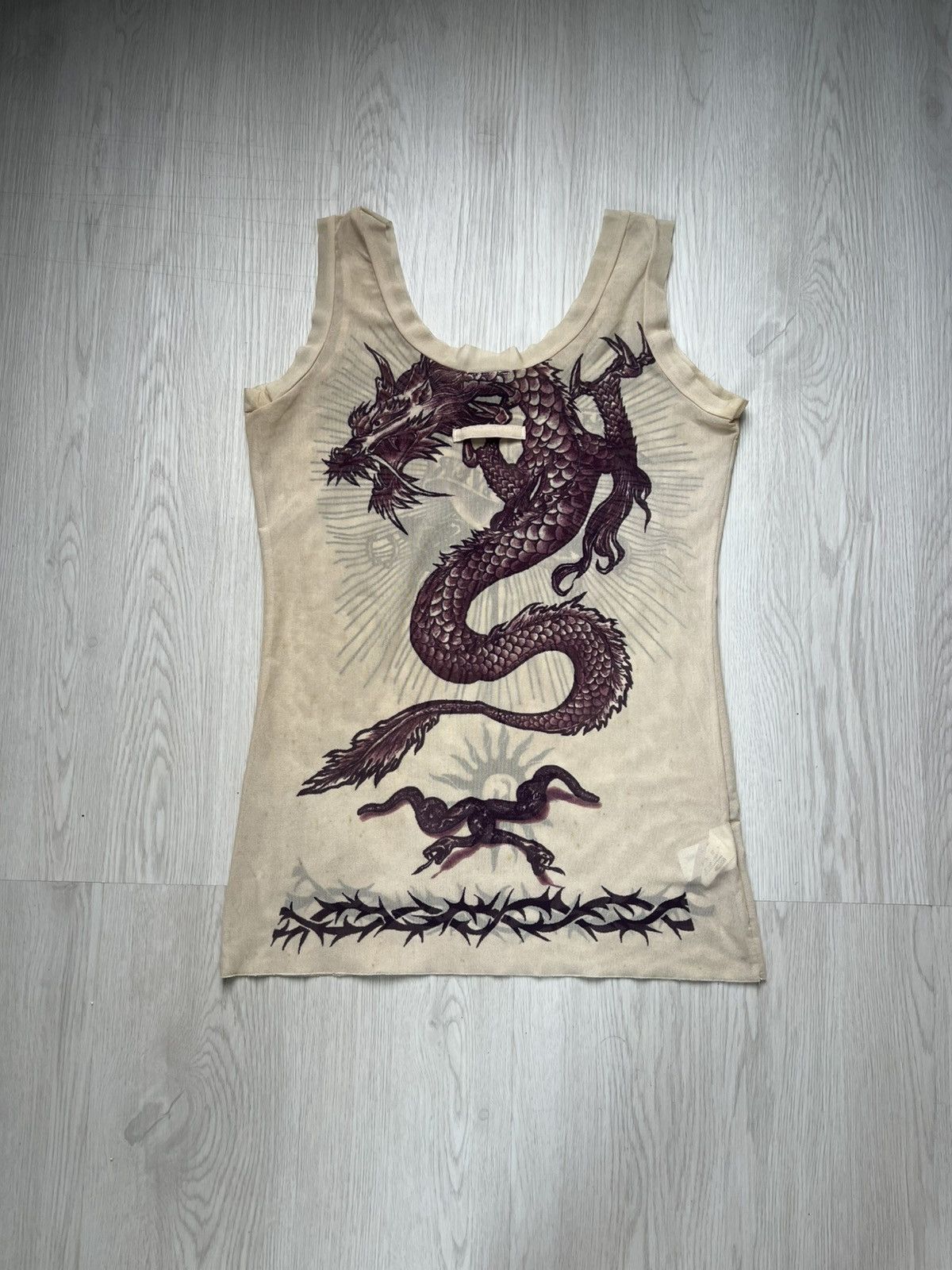 Jean Paul Gaultier SS96 Jean Paul Gaultier Safe Sex Forever Mesh Tattoo Tanktop Size US S / EU 44-46 / 1 - 6 Thumbnail